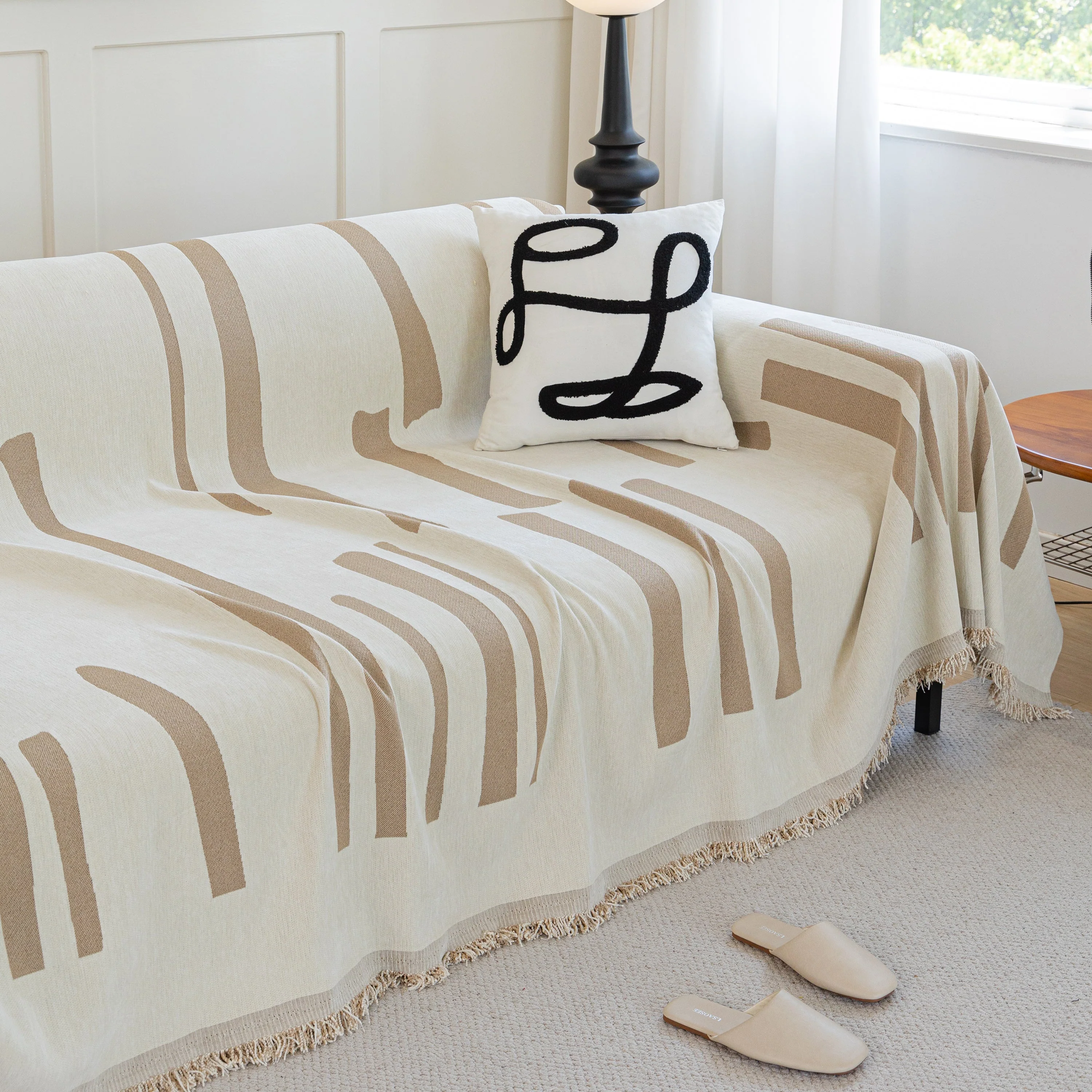 Soft Cozy Chenille Throw Cover for Couch with Tassel Accents, Dustproof Soft Throws for Sofa - Image 70