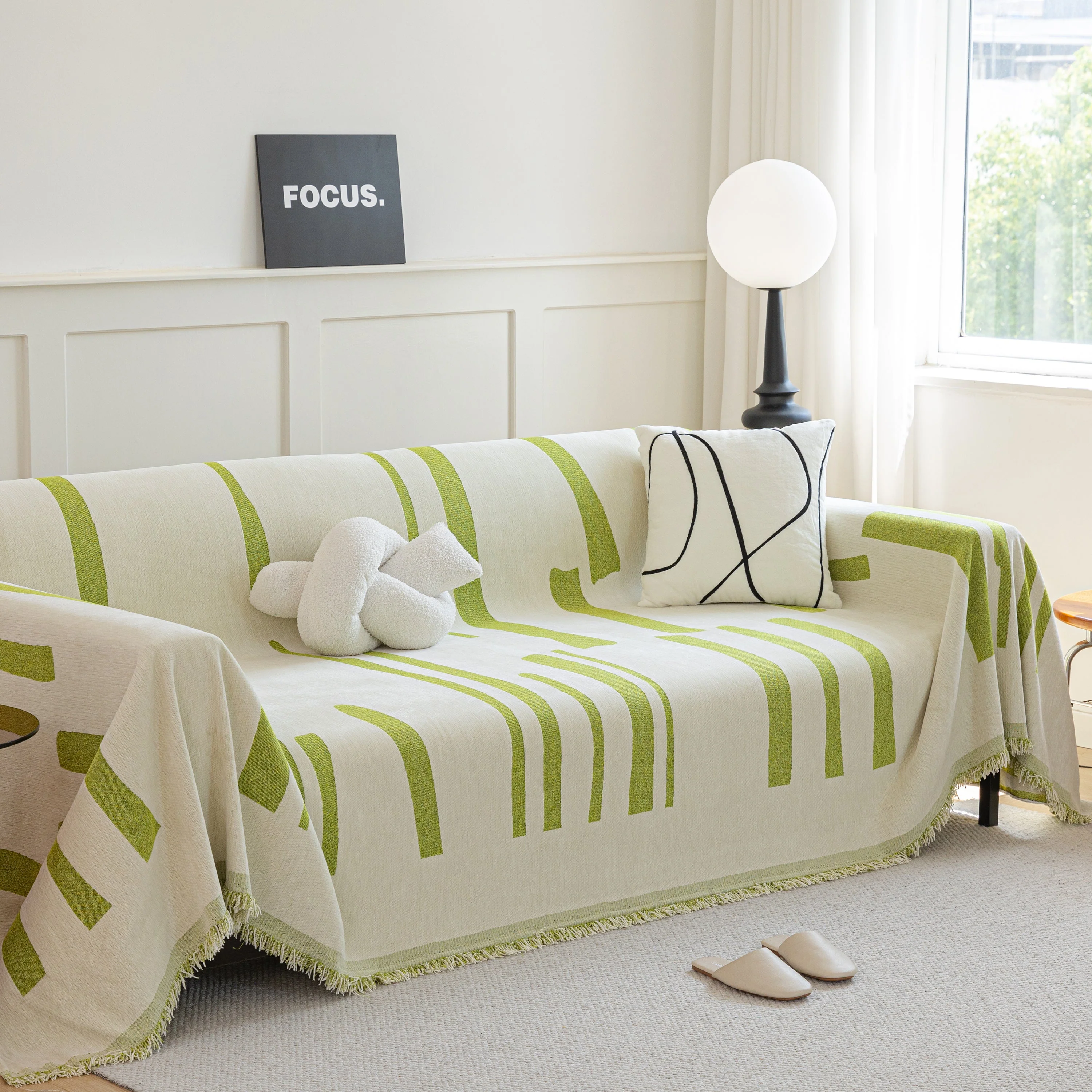 Soft Cozy Chenille Throw Cover for Couch with Tassel Accents, Dustproof Soft Throws for Sofa - Image 89
