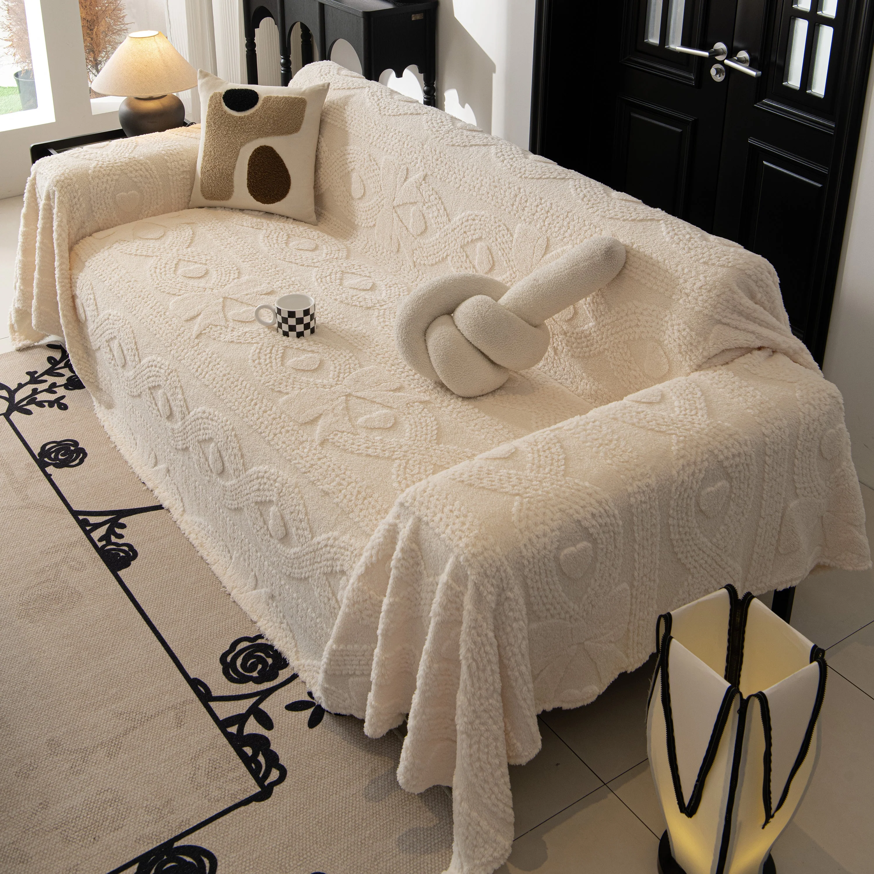 Soft Plush Fleece Throw Blanket for Couch Solid Cute Warm Couch Cover Blanket for Winter - Image 112