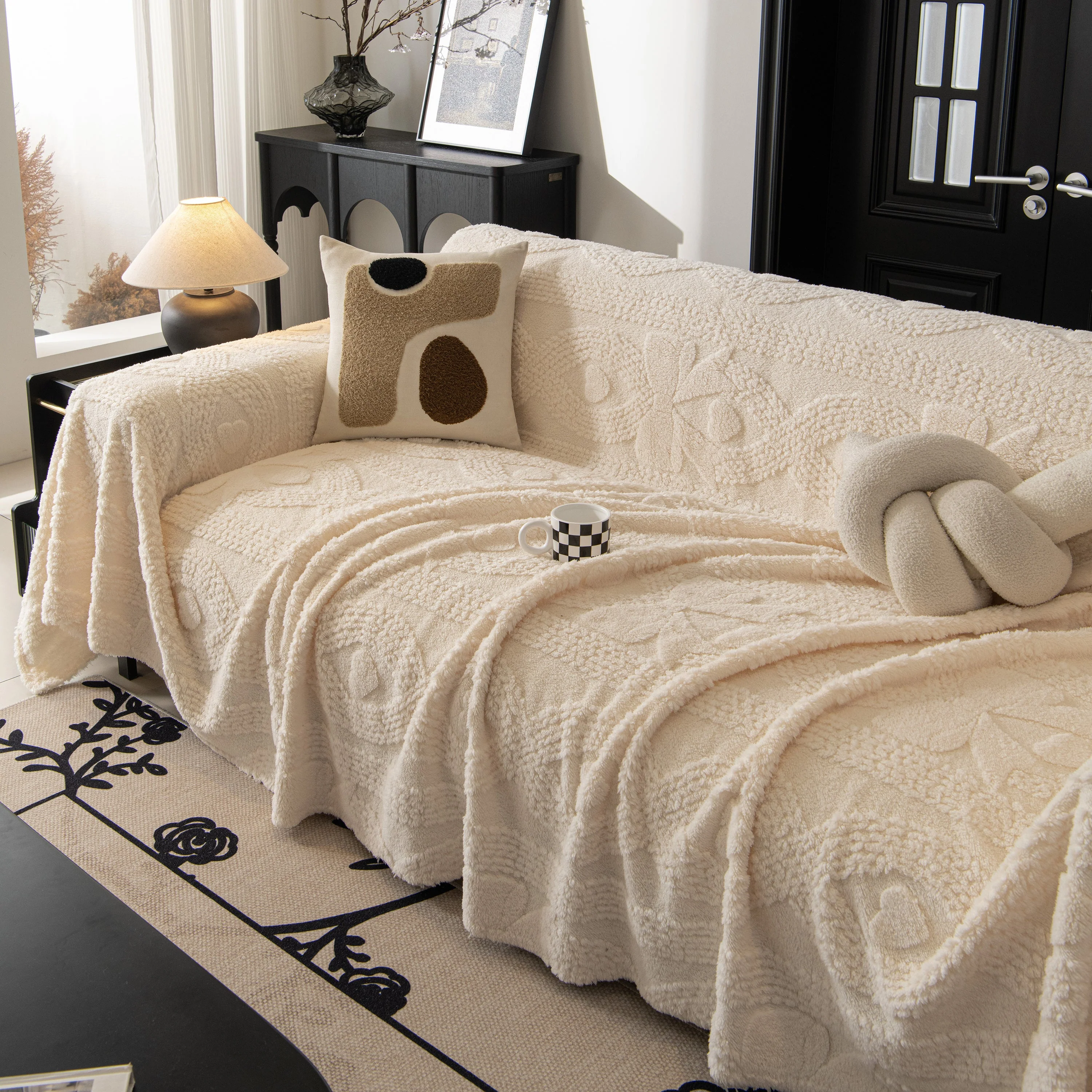 Soft Plush Fleece Throw Blanket for Couch Solid Cute Warm Couch Cover Blanket for Winter - Image 117