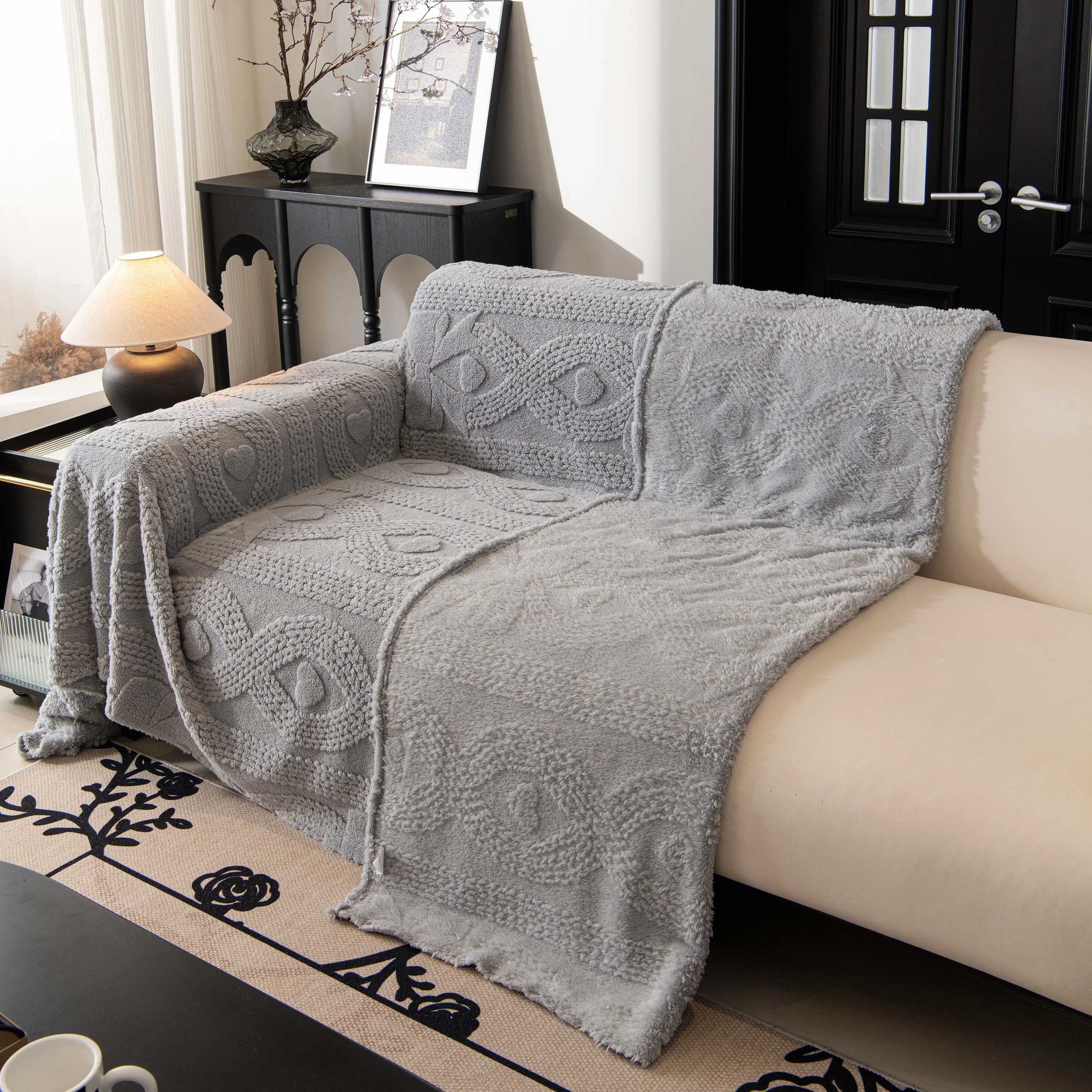 Soft Plush Fleece Throw Blanket for Couch Solid Cute Warm Couch Cover Blanket for Winter - Image 12
