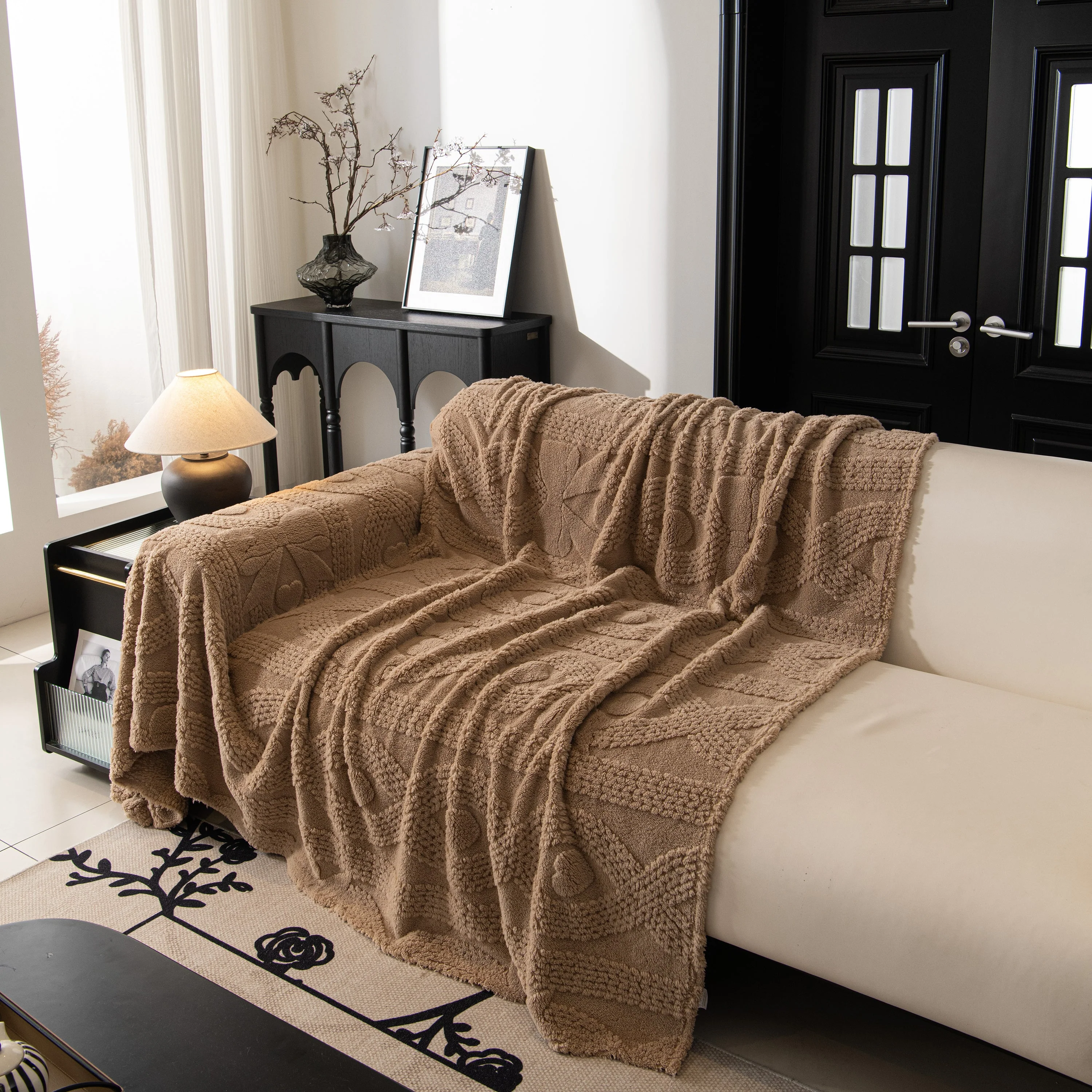 Soft Plush Fleece Throw Blanket for Couch Solid Cute Warm Couch Cover Blanket for Winter - Image 35