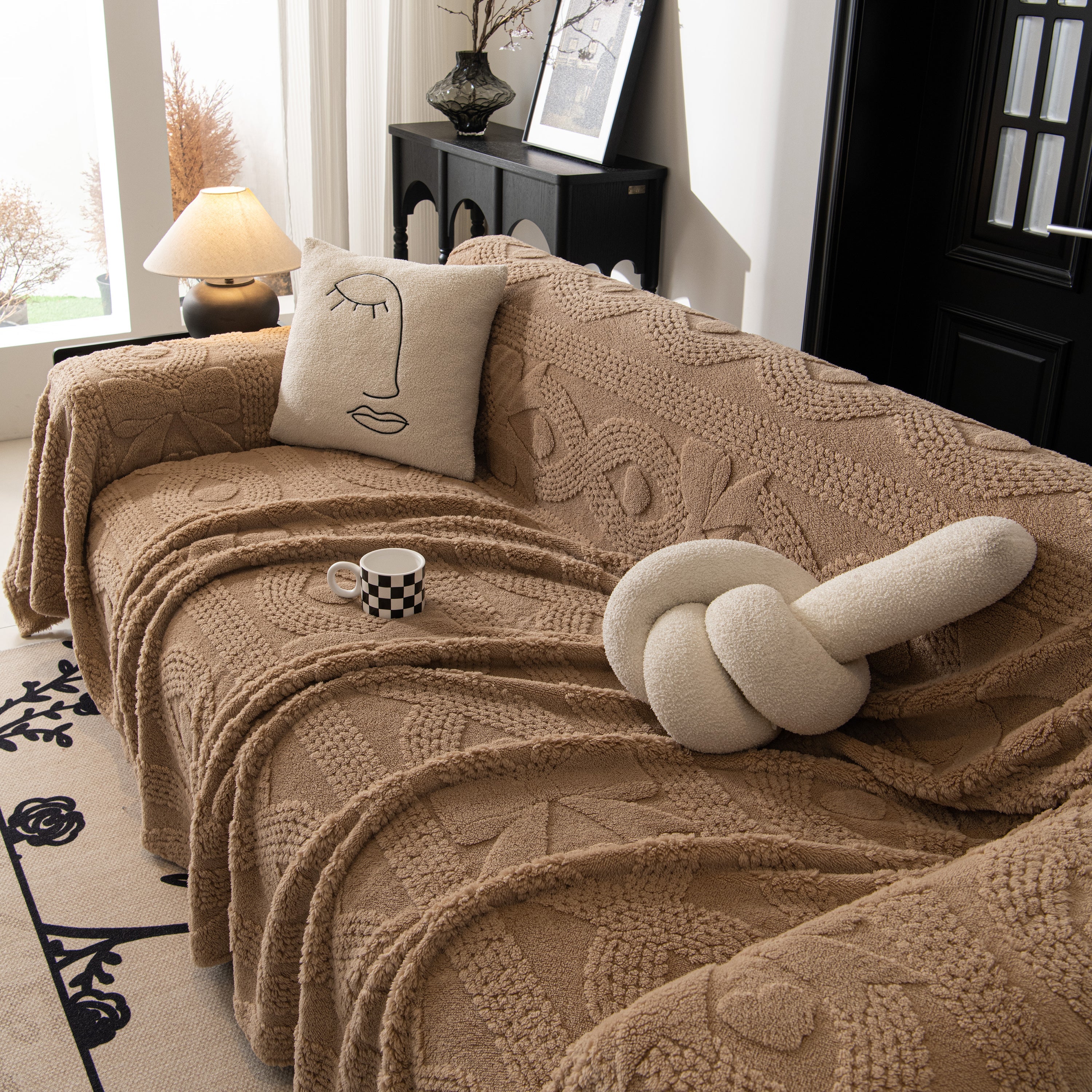 Soft Plush Fleece Throw Blanket for Couch Solid Cute Warm Couch Cover Blanket for Winter - Image 39