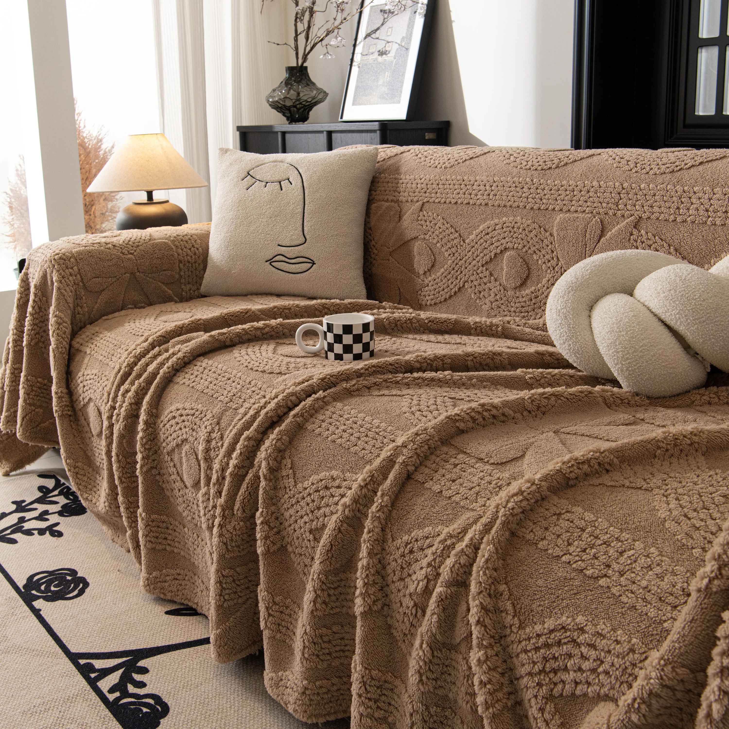 Soft Plush Fleece Throw Blanket for Couch Solid Cute Warm Couch Cover Blanket for Winter - Image 40