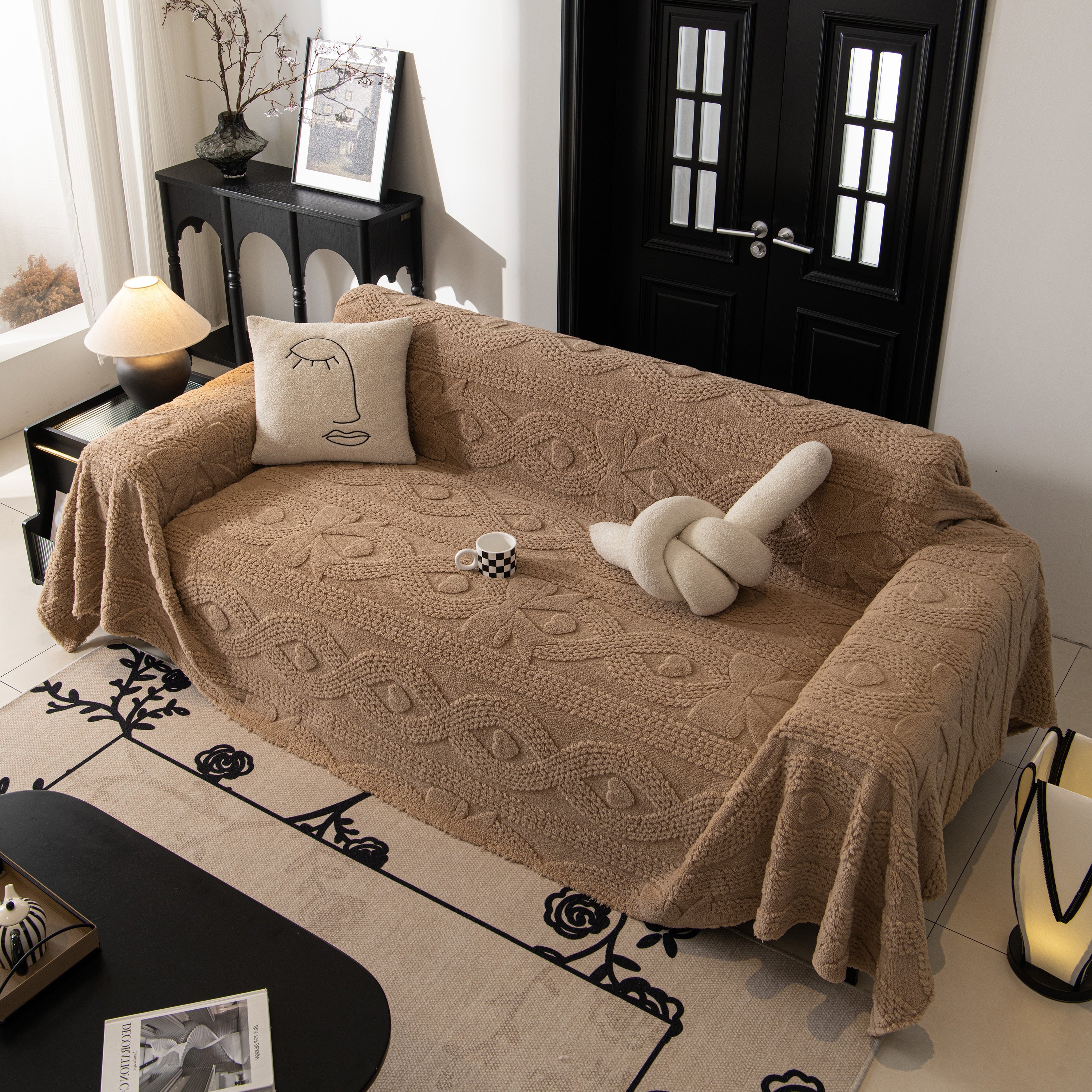 Soft Plush Fleece Throw Blanket for Couch Solid Cute Warm Couch Cover Blanket for Winter - Image 43