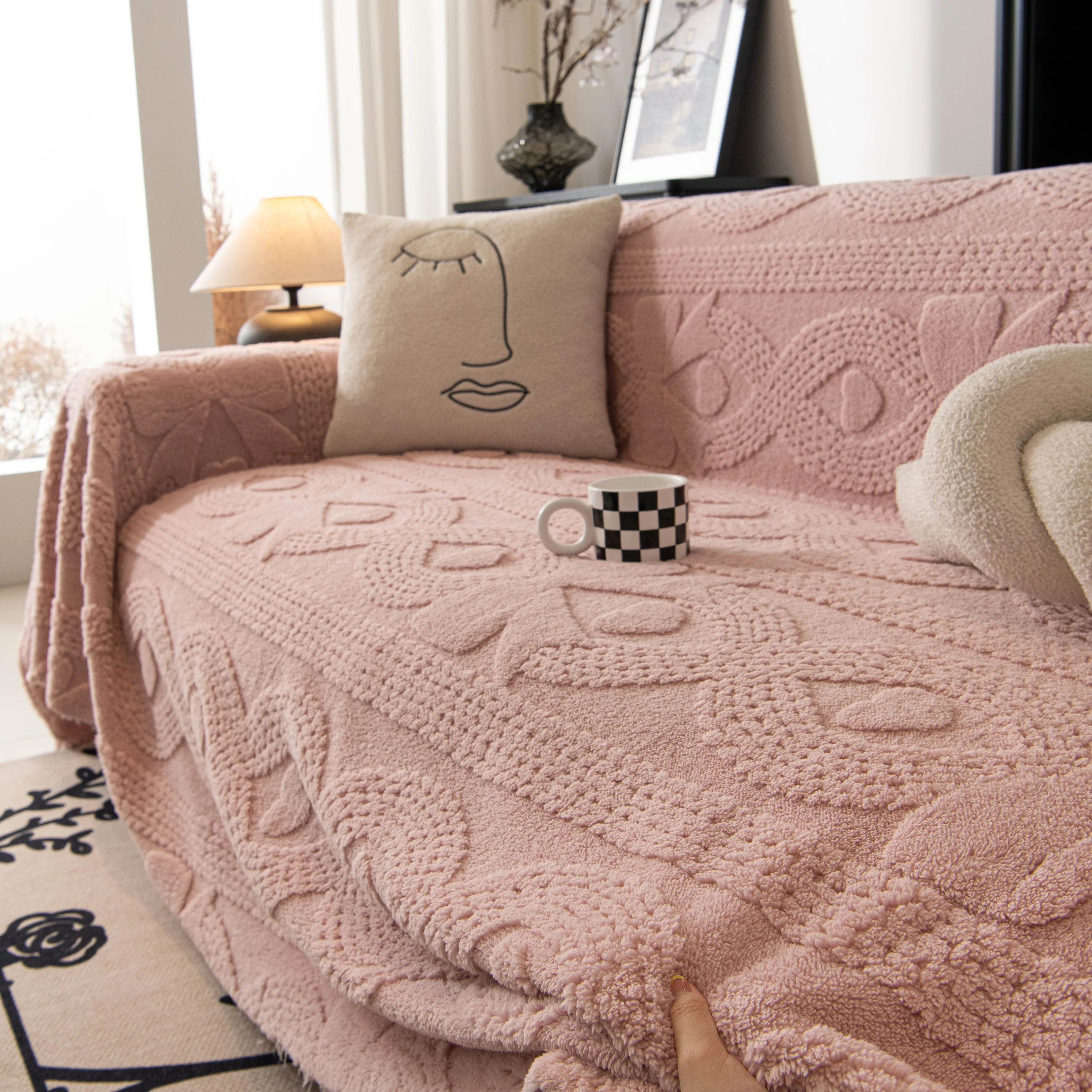 Soft Plush Fleece Throw Blanket for Couch Solid Cute Warm Couch Cover Blanket for Winter - Image 53
