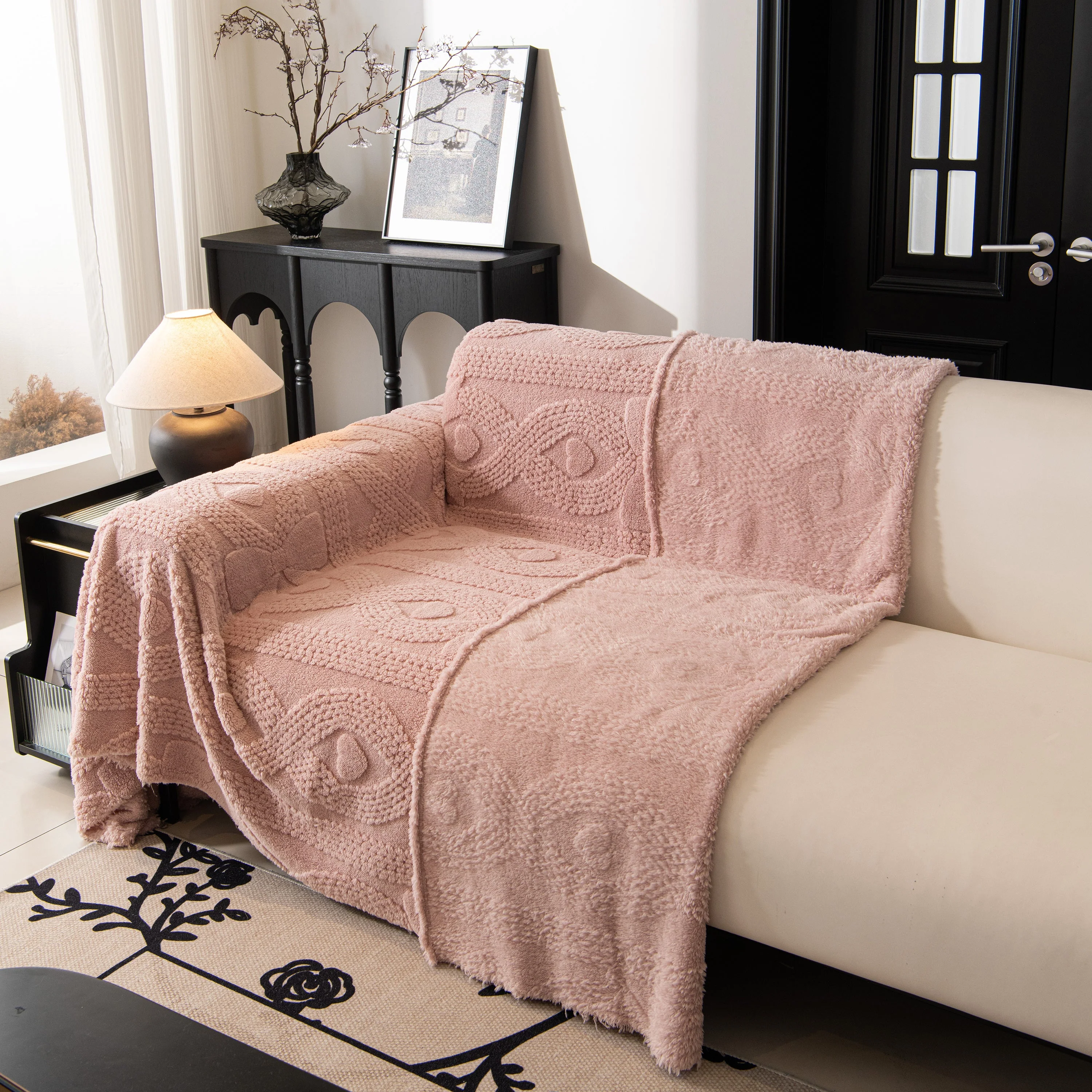 Soft Plush Fleece Throw Blanket for Couch Solid Cute Warm Couch Cover Blanket for Winter - Image 60