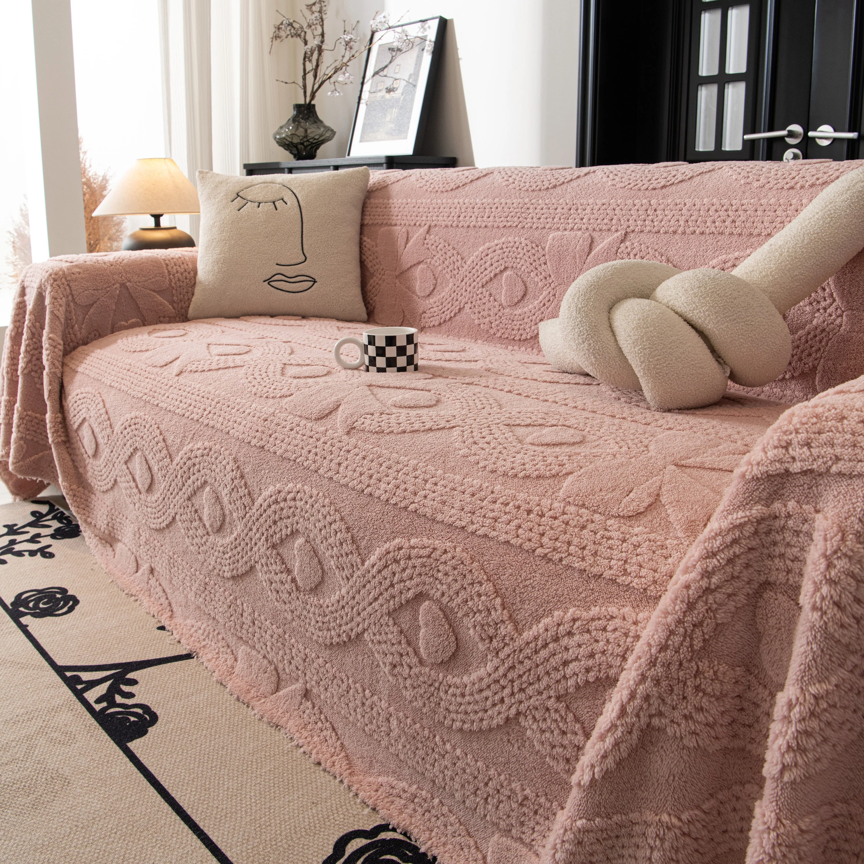 Soft Plush Fleece Throw Blanket for Couch Solid Cute Warm Couch Cover Blanket for Winter - Image 64