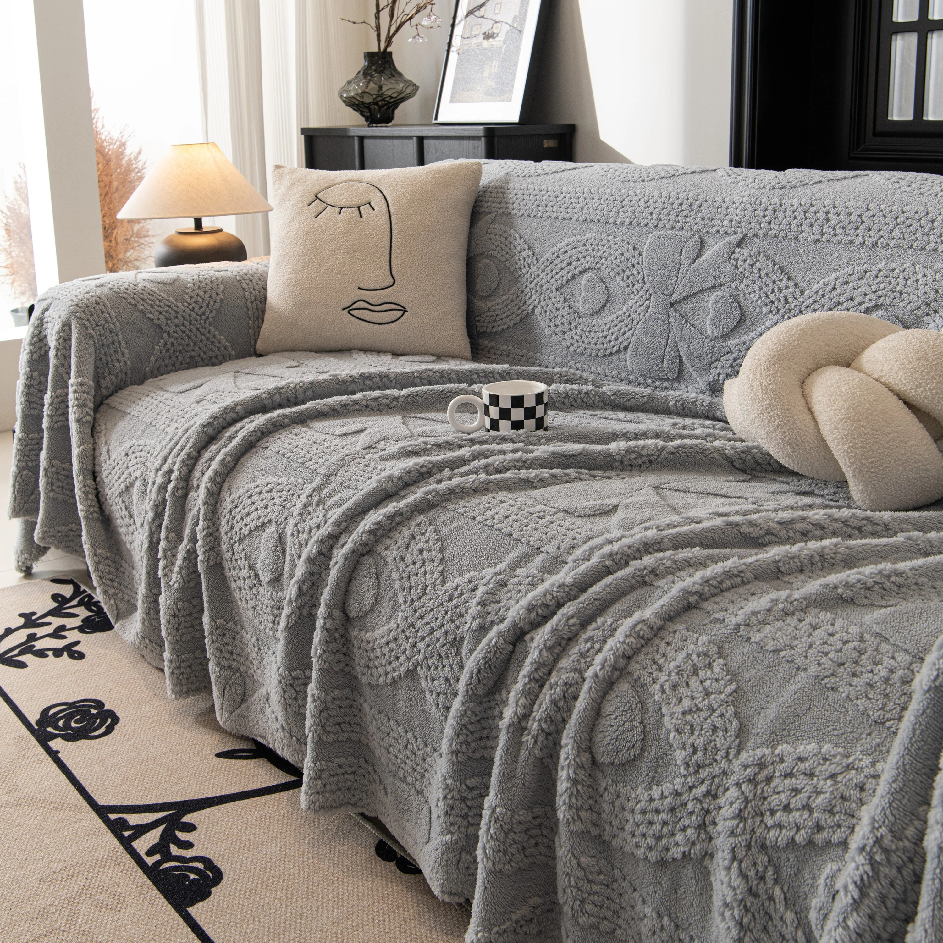 Soft Plush Fleece Throw Blanket for Couch Solid Cute Warm Couch Cover Blanket for Winter - Image 7