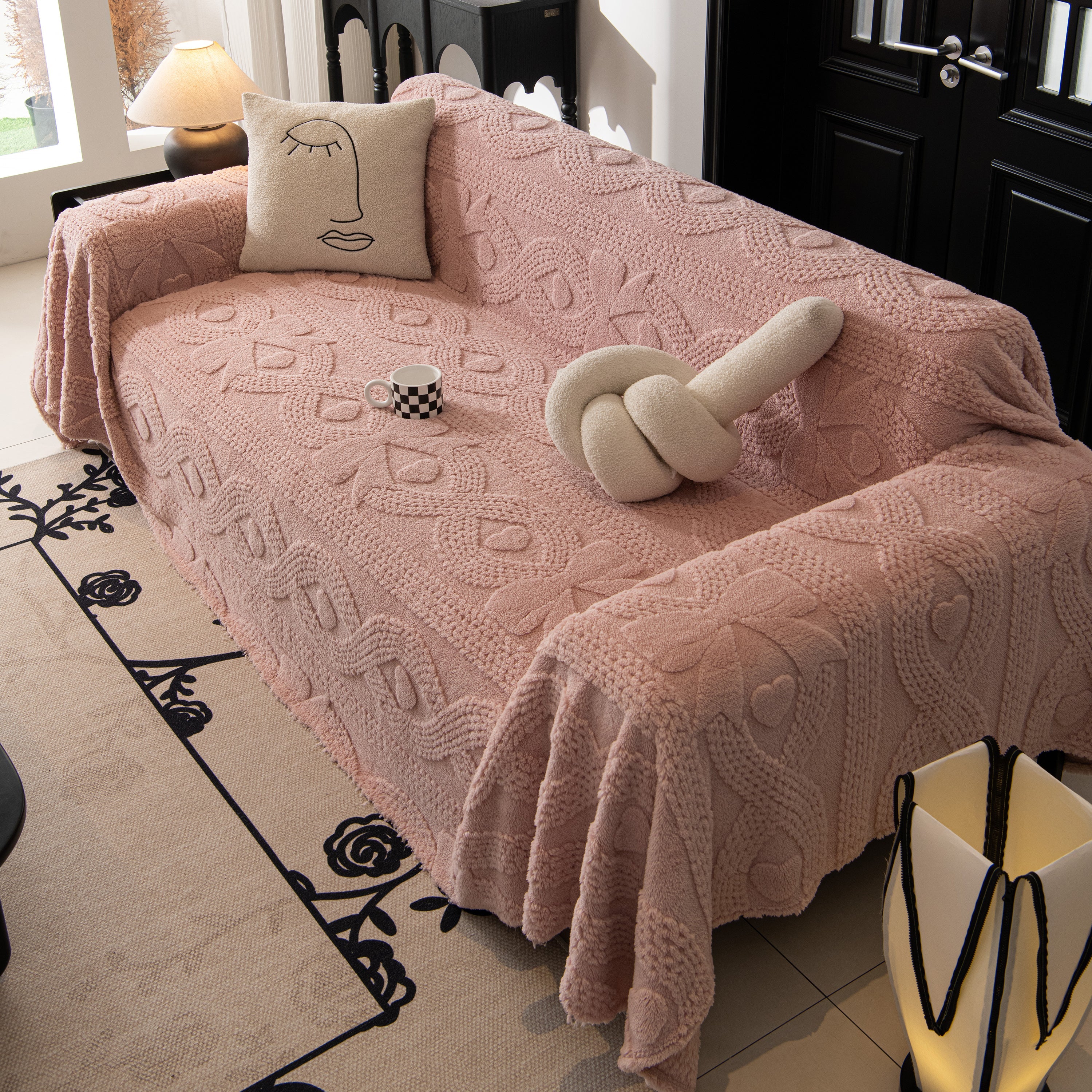 Soft Plush Fleece Throw Blanket for Couch Solid Cute Warm Couch Cover Blanket for Winter - Image 70