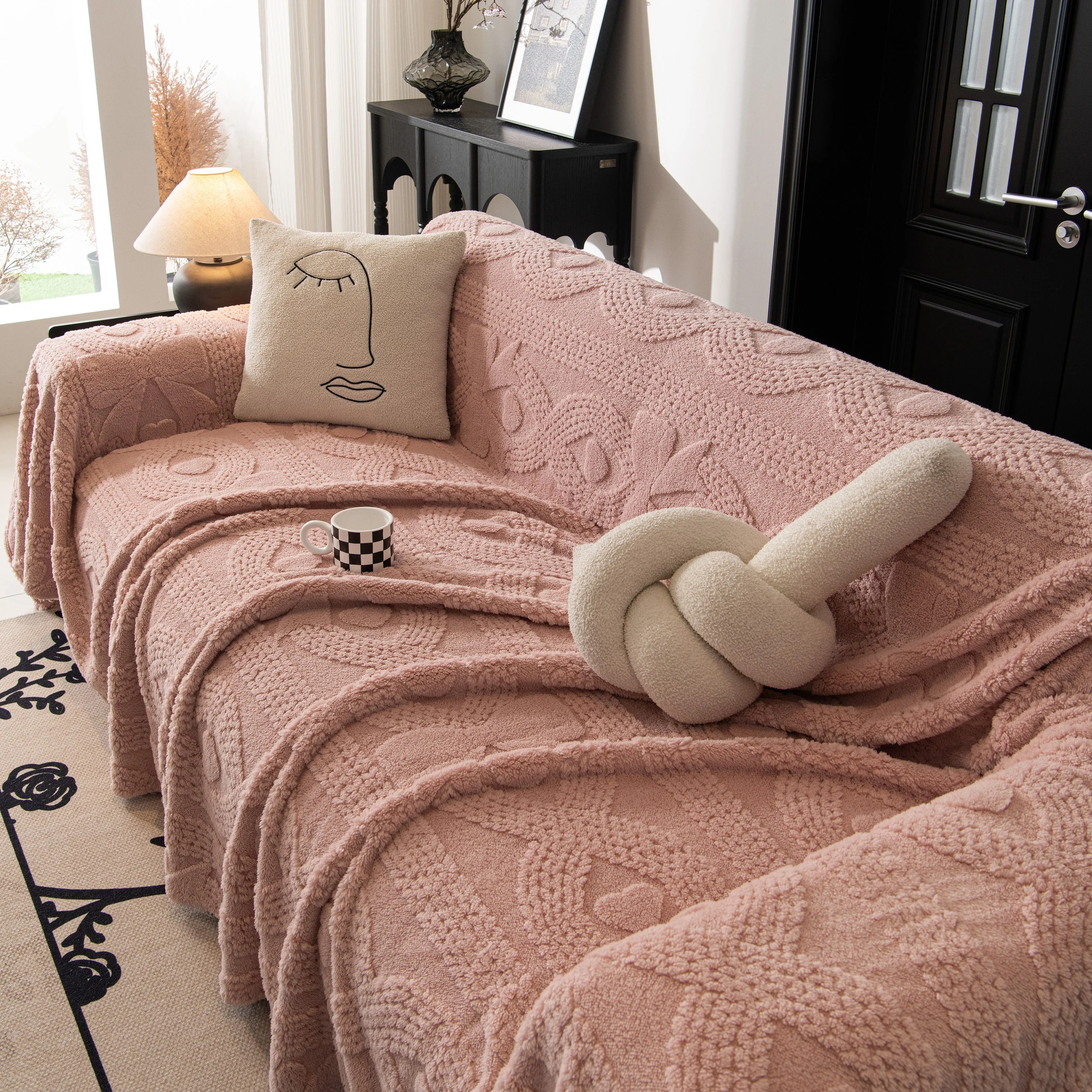 Soft Plush Fleece Throw Blanket for Couch Solid Cute Warm Couch Cover Blanket for Winter - Image 73