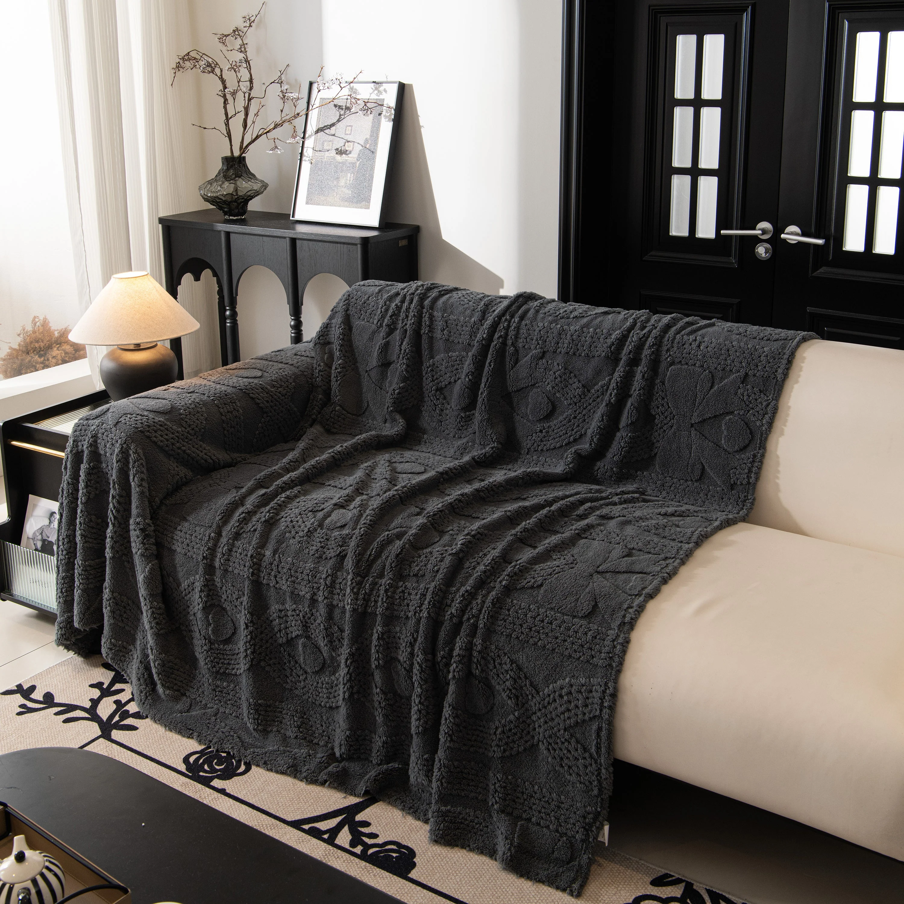 Soft Plush Fleece Throw Blanket for Couch Solid Cute Warm Couch Cover Blanket for Winter - Image 80