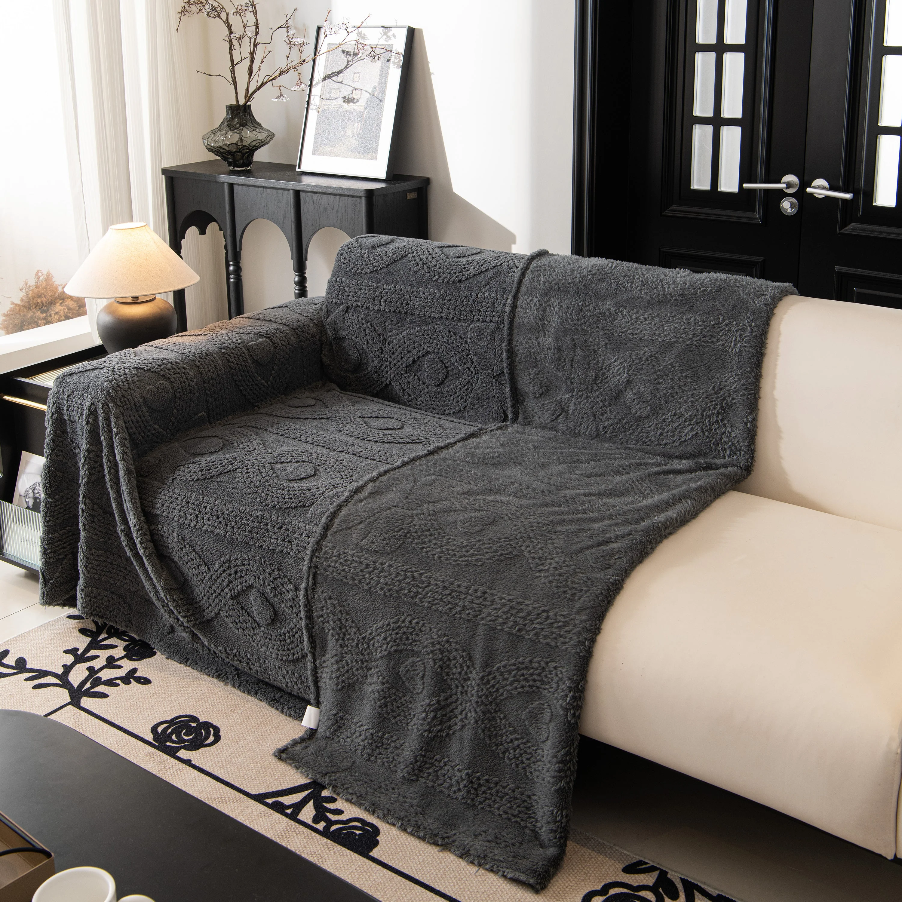 Soft Plush Fleece Throw Blanket for Couch Solid Cute Warm Couch Cover Blanket for Winter - Image 83
