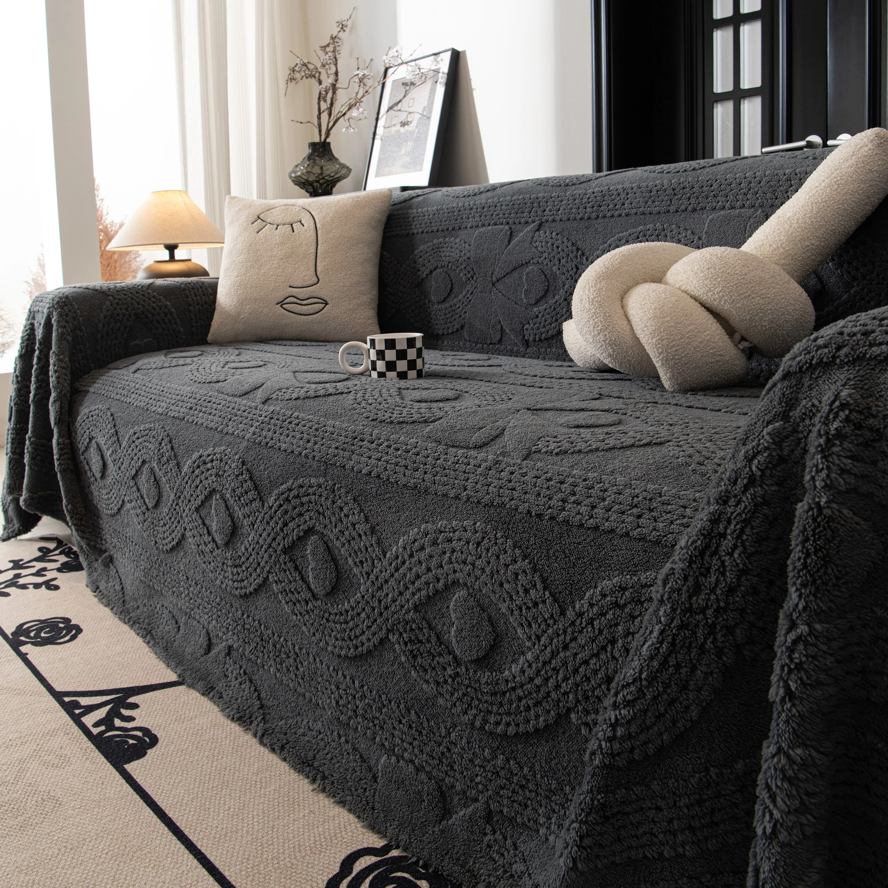 Soft Plush Fleece Throw Blanket for Couch Solid Cute Warm Couch Cover Blanket for Winter - Image 85
