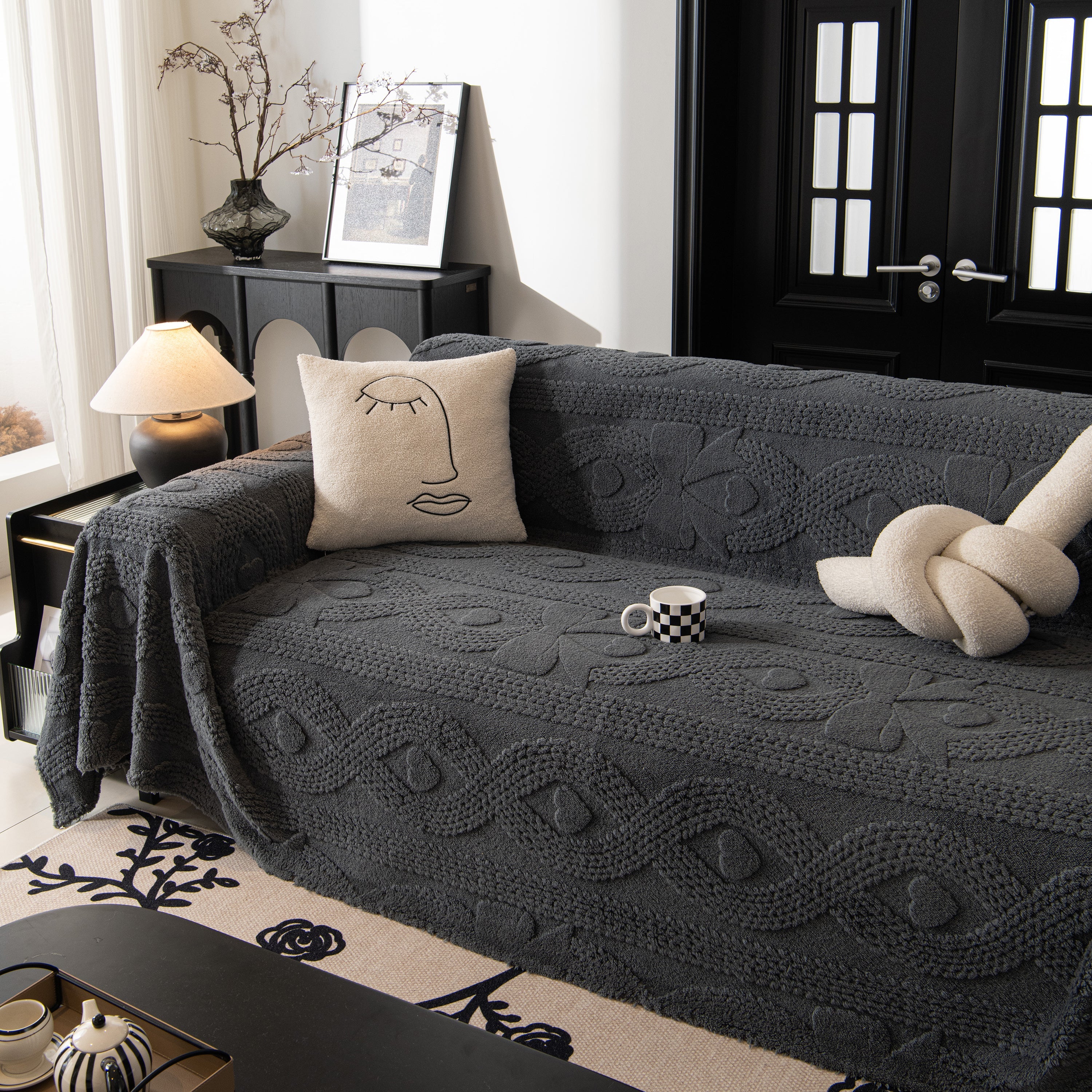 Soft Plush Fleece Throw Blanket for Couch Solid Cute Warm Couch Cover Blanket for Winter - Image 86