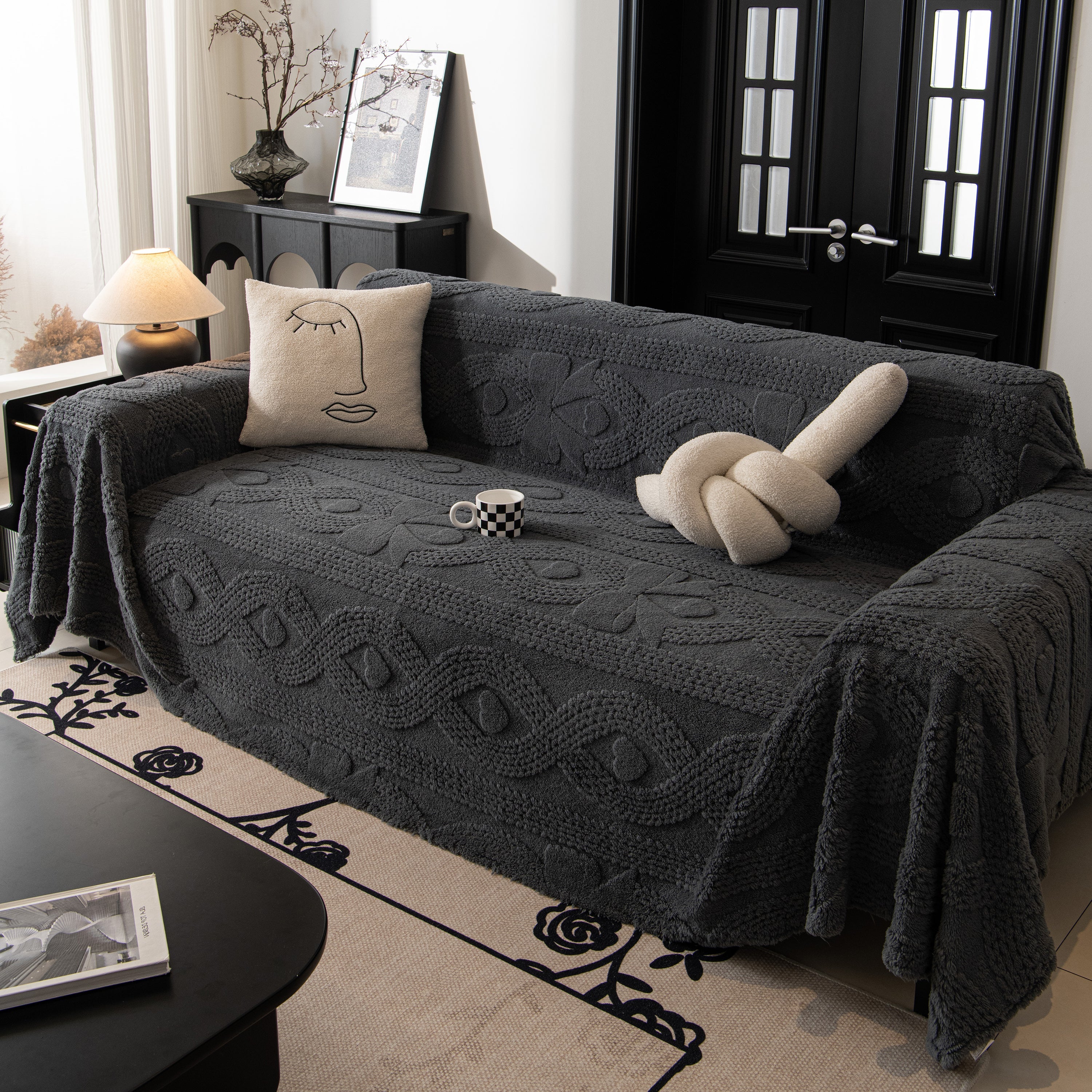Soft Plush Fleece Throw Blanket for Couch Solid Cute Warm Couch Cover Blanket for Winter - Image 87