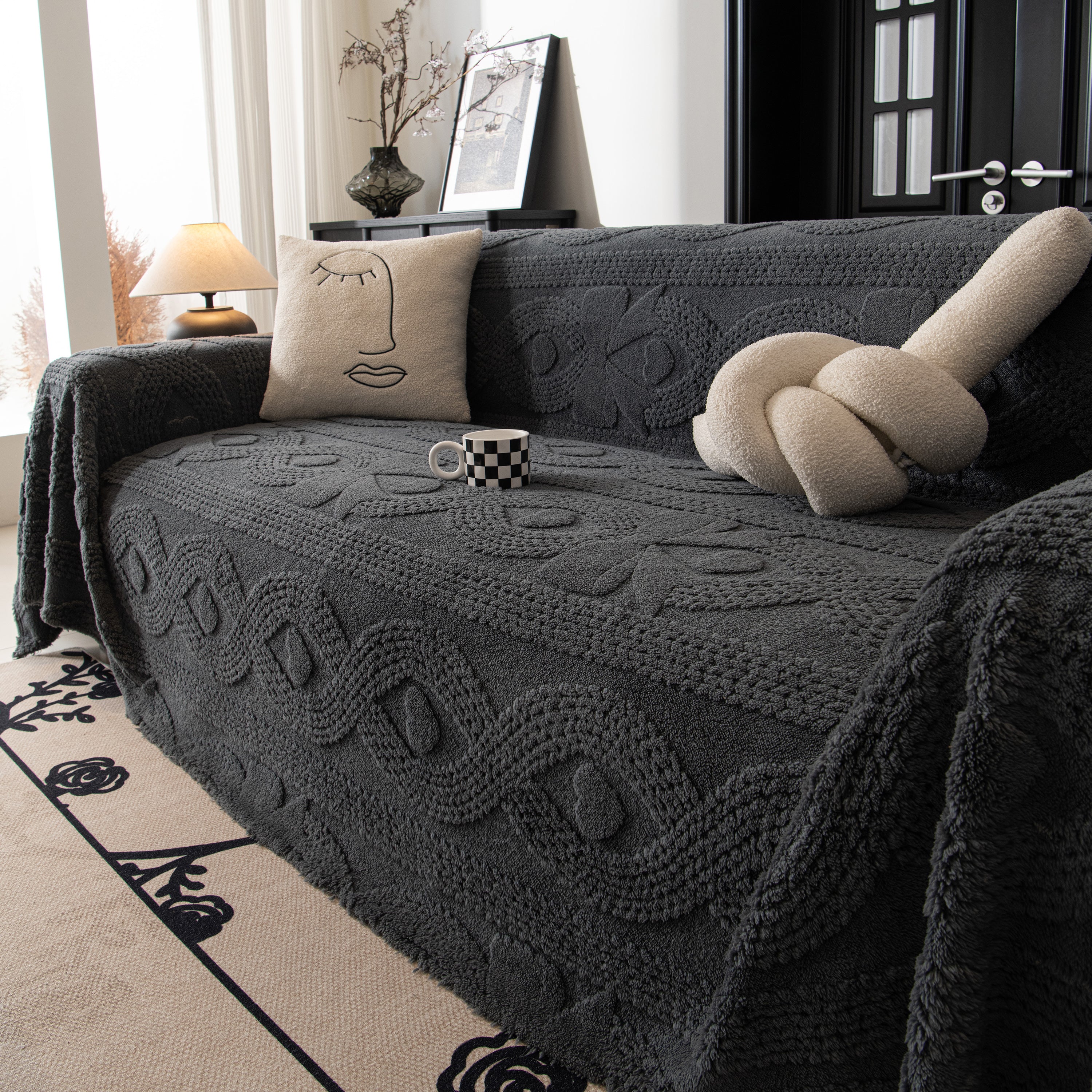 Soft Plush Fleece Throw Blanket for Couch Solid Cute Warm Couch Cover Blanket for Winter - Image 88