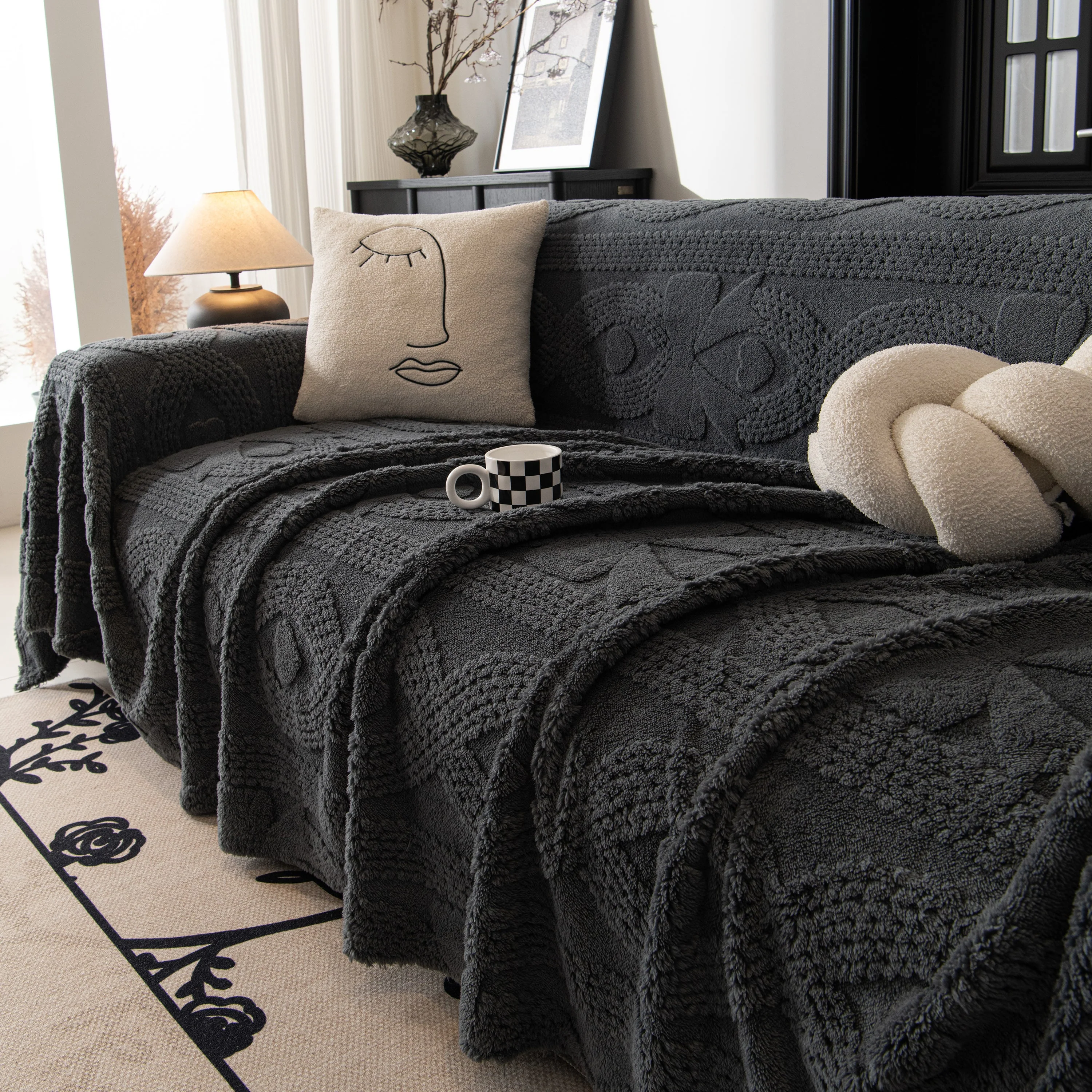 Soft Plush Fleece Throw Blanket for Couch Solid Cute Warm Couch Cover Blanket for Winter - Image 89