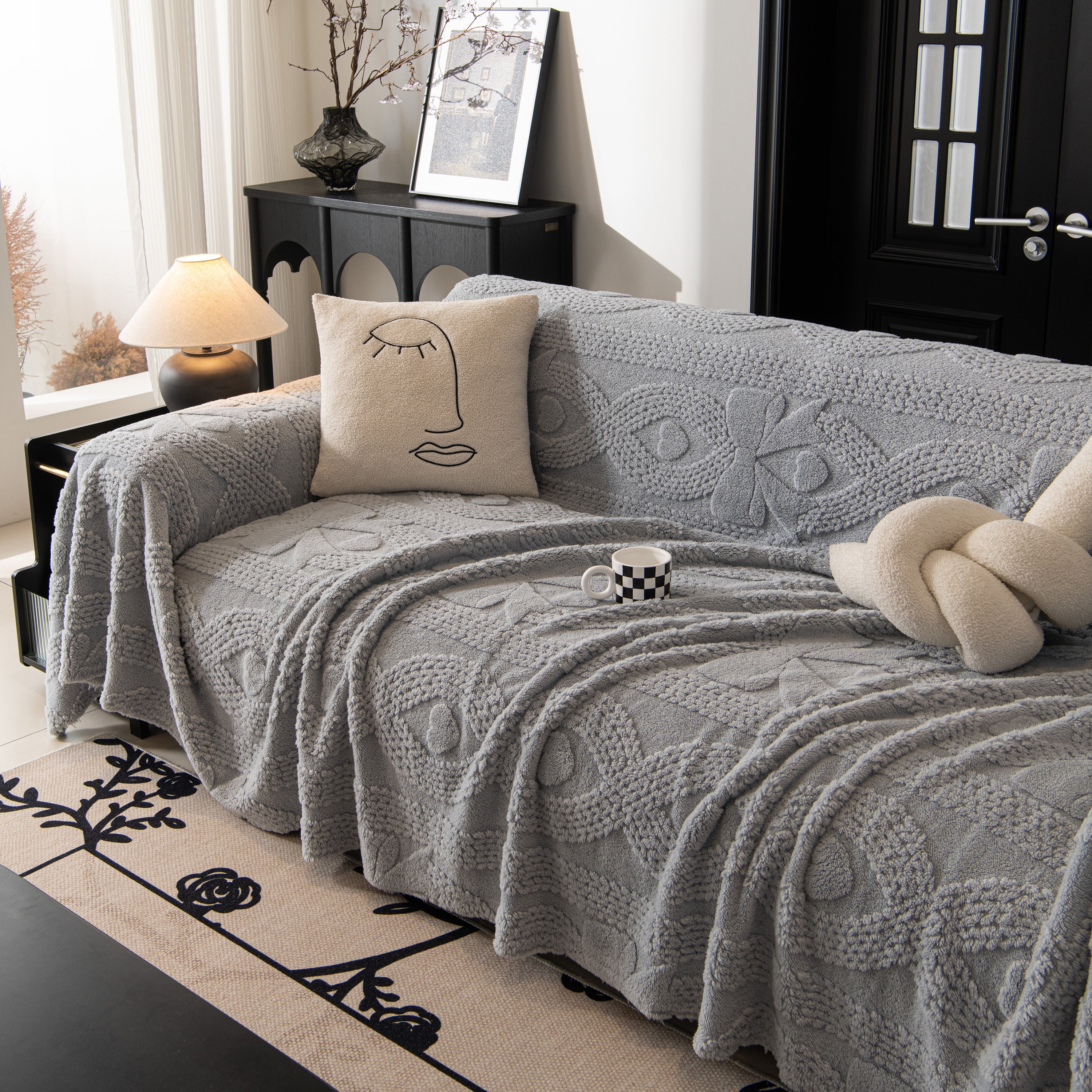 Soft Plush Fleece Throw Blanket for Couch Solid Cute Warm Couch Cover Blanket for Winter - Image 9