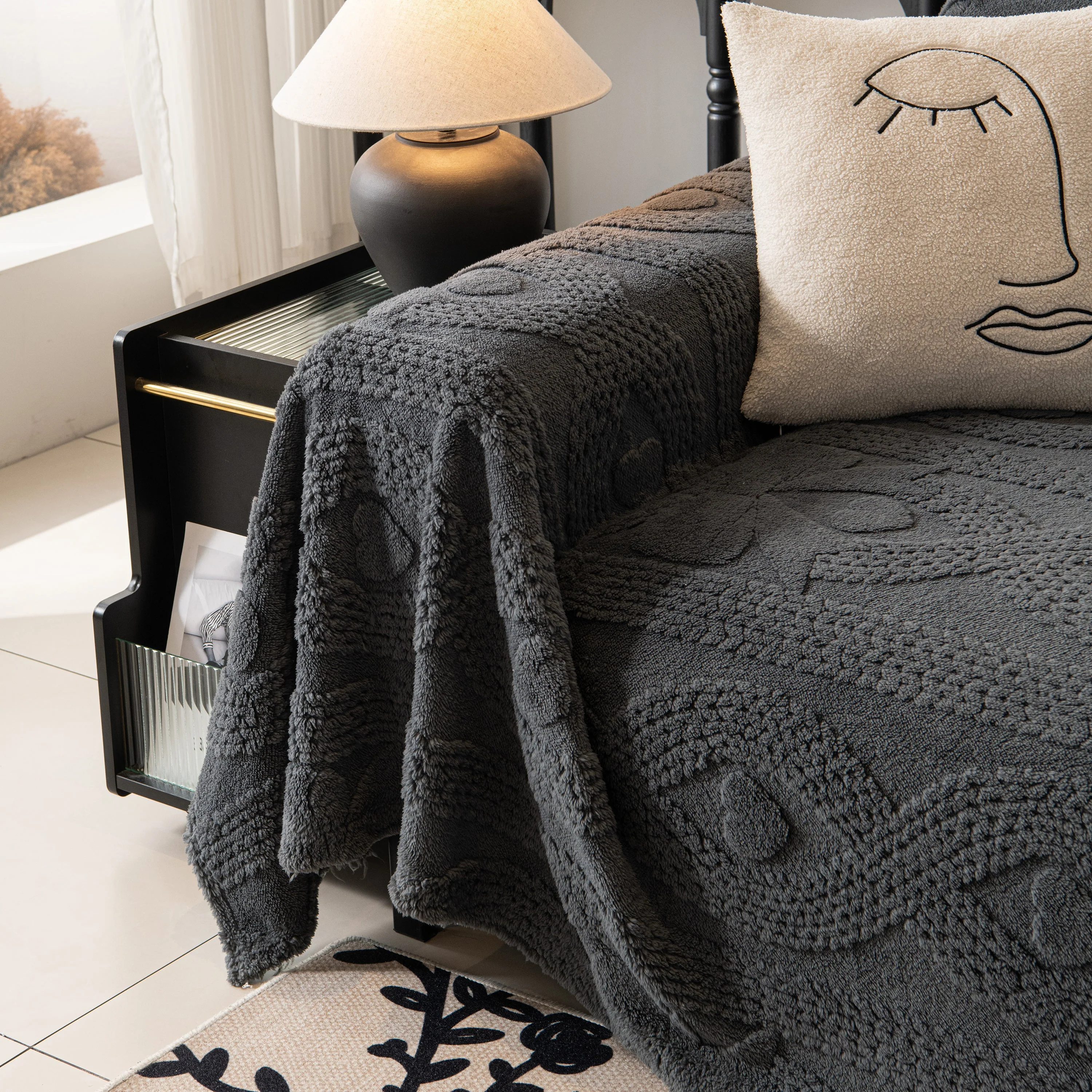 Soft Plush Fleece Throw Blanket for Couch Solid Cute Warm Couch Cover Blanket for Winter - Image 90