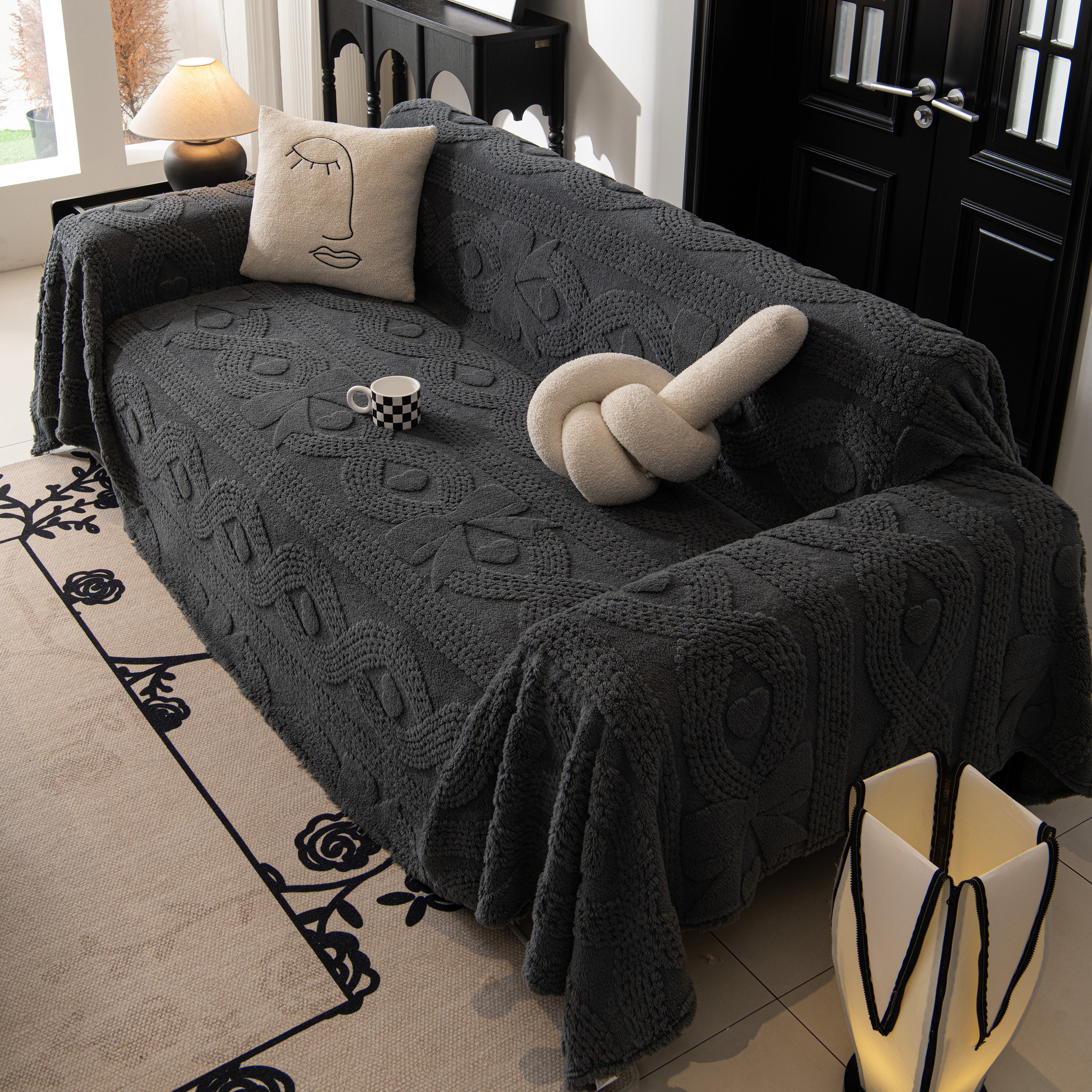 Soft Plush Fleece Throw Blanket for Couch Solid Cute Warm Couch Cover Blanket for Winter - Image 91