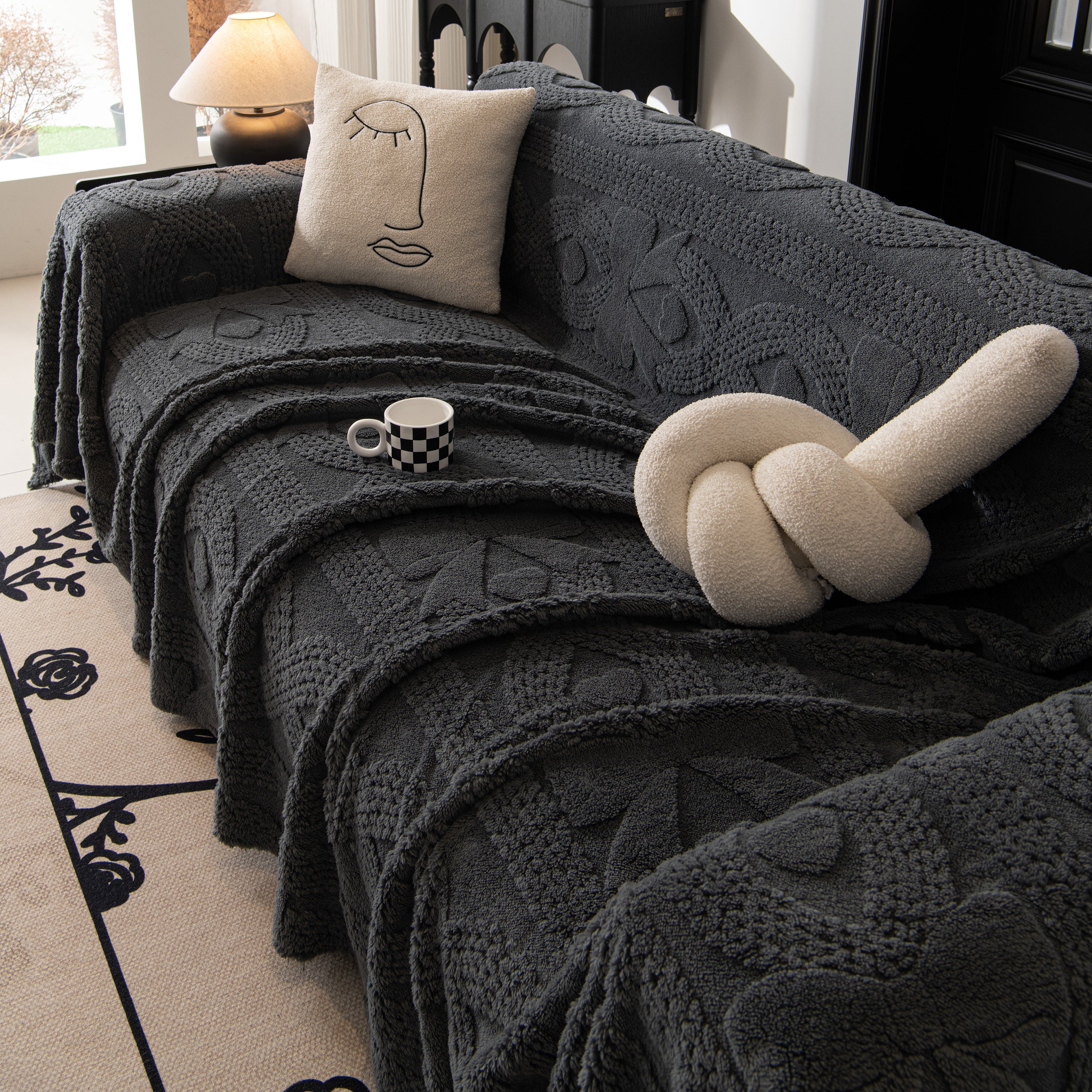 Soft Plush Fleece Throw Blanket for Couch Solid Cute Warm Couch Cover Blanket for Winter - Image 96