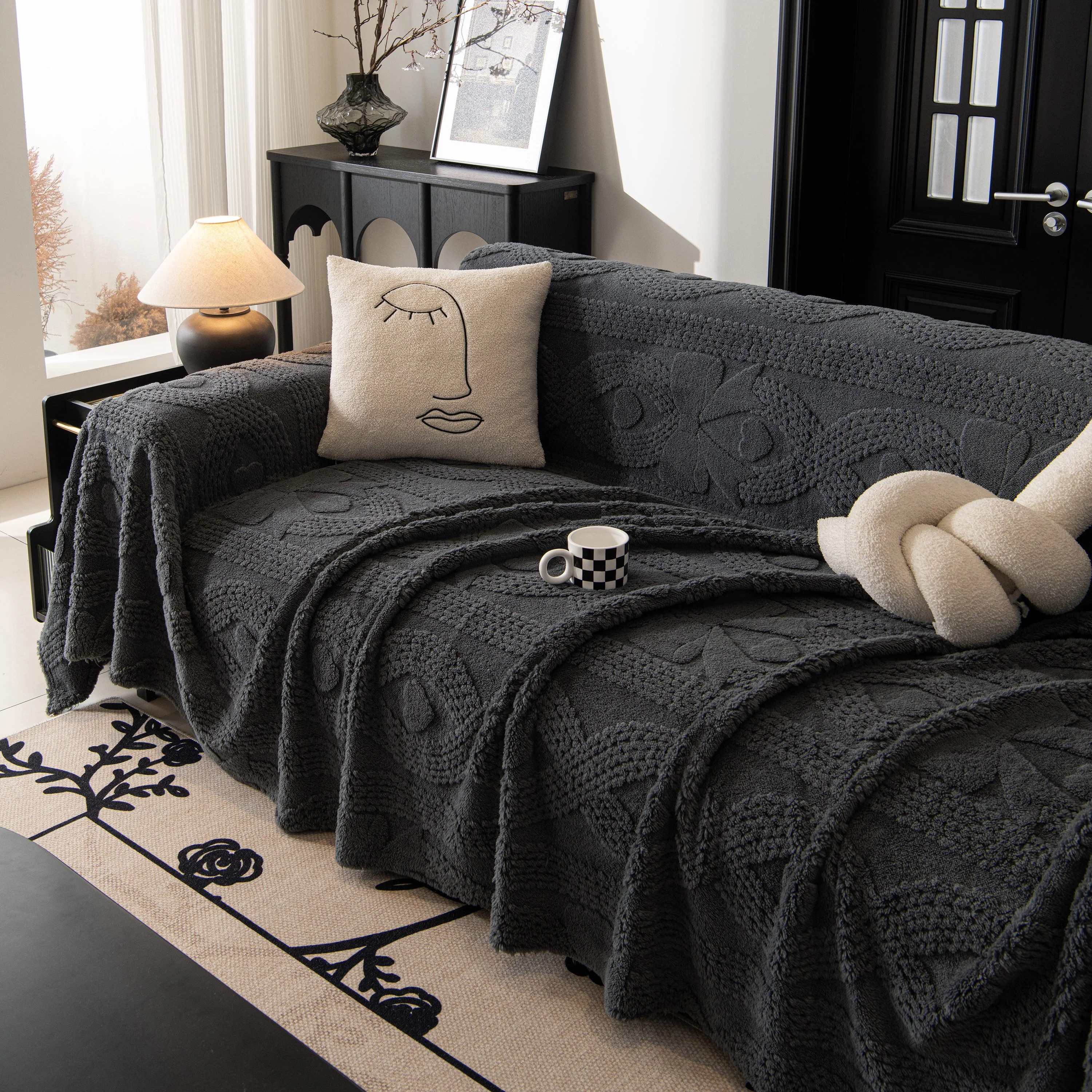 Soft Plush Fleece Throw Blanket for Couch Solid Cute Warm Couch Cover Blanket for Winter - Image 97