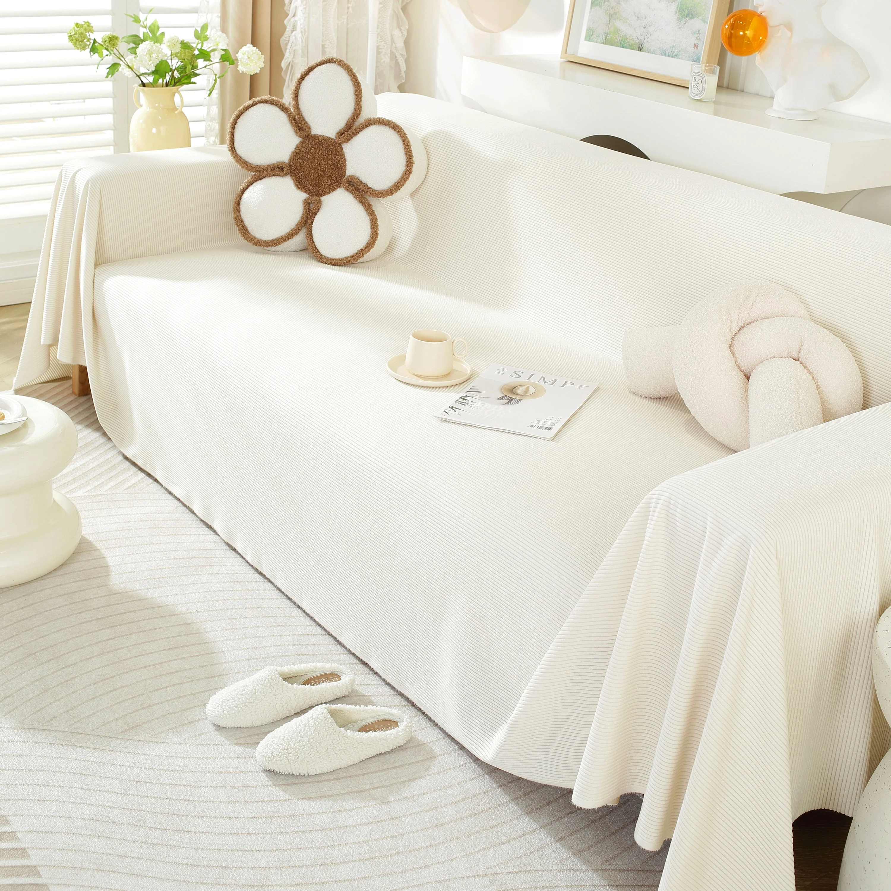 Soft Plush Warm Couch Cover Blanket for Sofa, Waterproof and Machine Washable Couch Throw Cover - Image 38