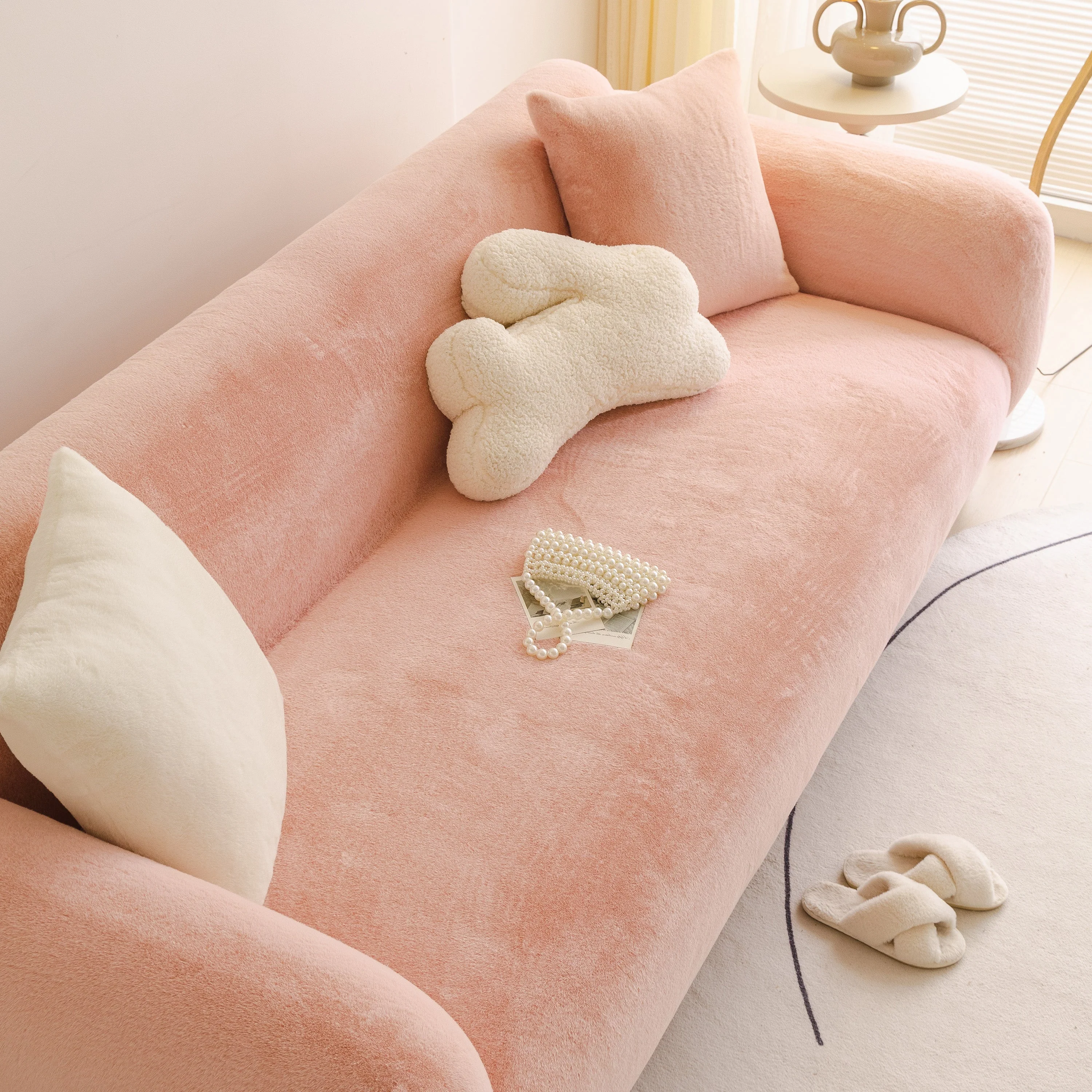 Soft Plush Warm Sofa Cover Stretchable Cozy Velvet Couch Protector for Fall & Winter - Image 10