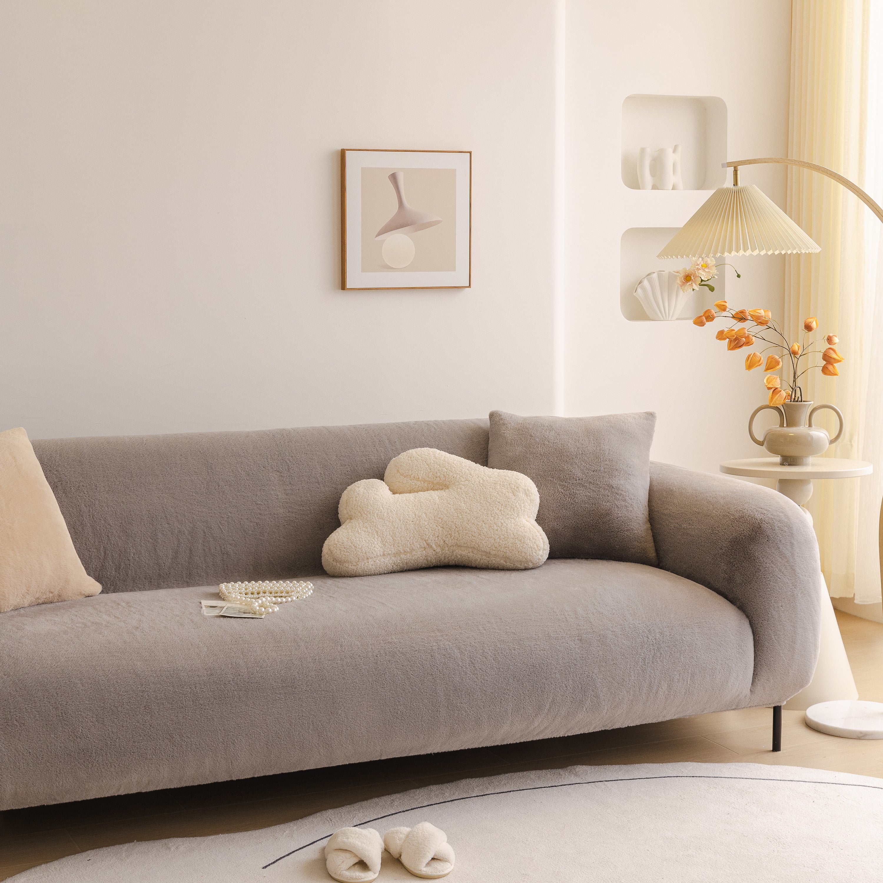 Soft Plush Warm Sofa Cover Stretchable Cozy Velvet Couch Protector for Fall & Winter - Image 101