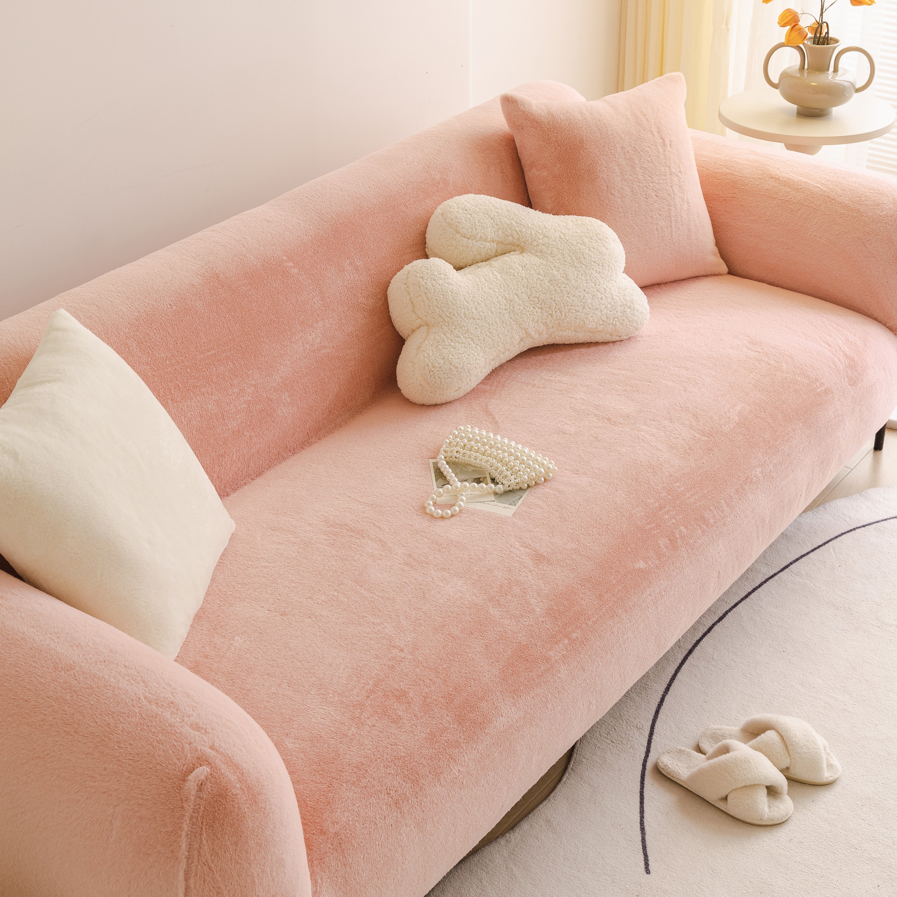 Soft Plush Warm Sofa Cover Stretchable Cozy Velvet Couch Protector for Fall & Winter - Image 11