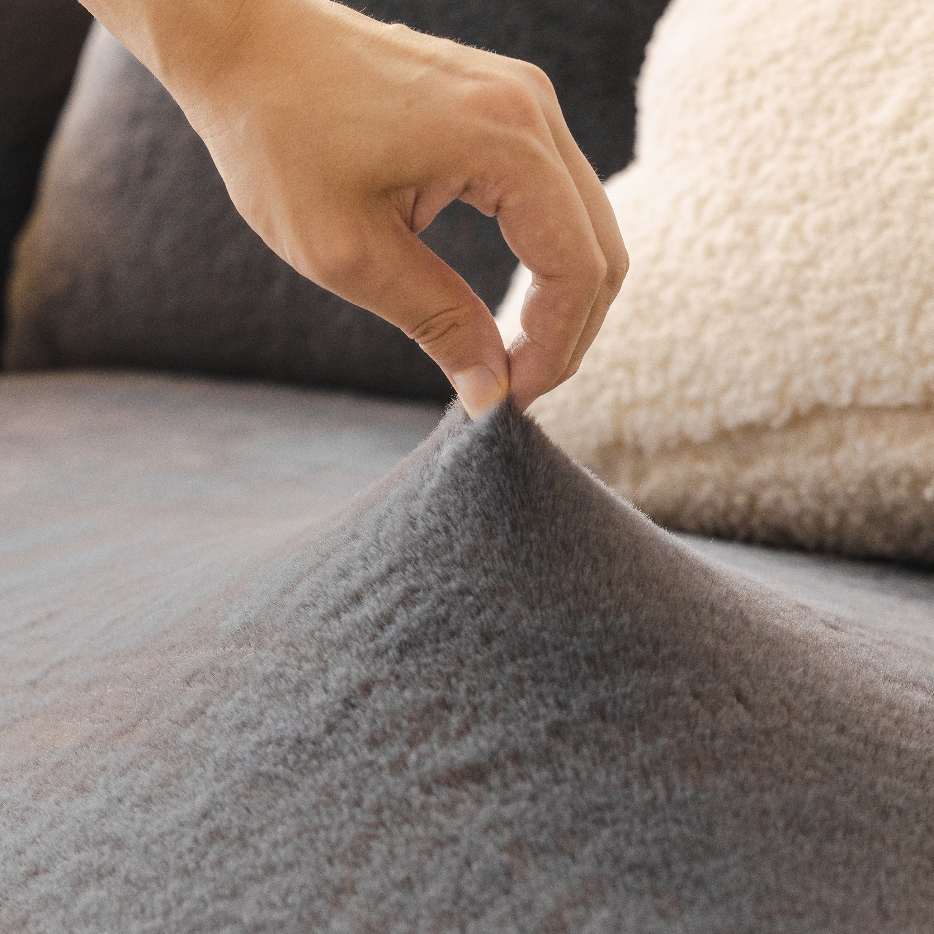 Soft Plush Warm Sofa Cover Stretchable Cozy Velvet Couch Protector for Fall & Winter - Image 138