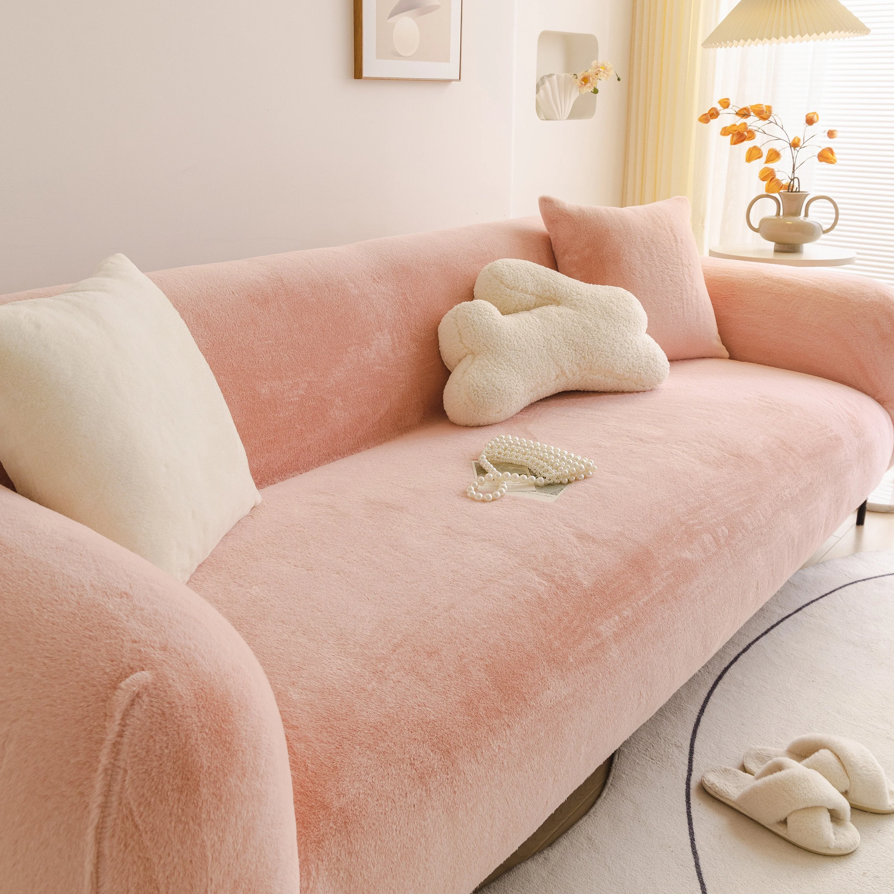 Soft Plush Warm Sofa Cover Stretchable Cozy Velvet Couch Protector for Fall & Winter - Image 15