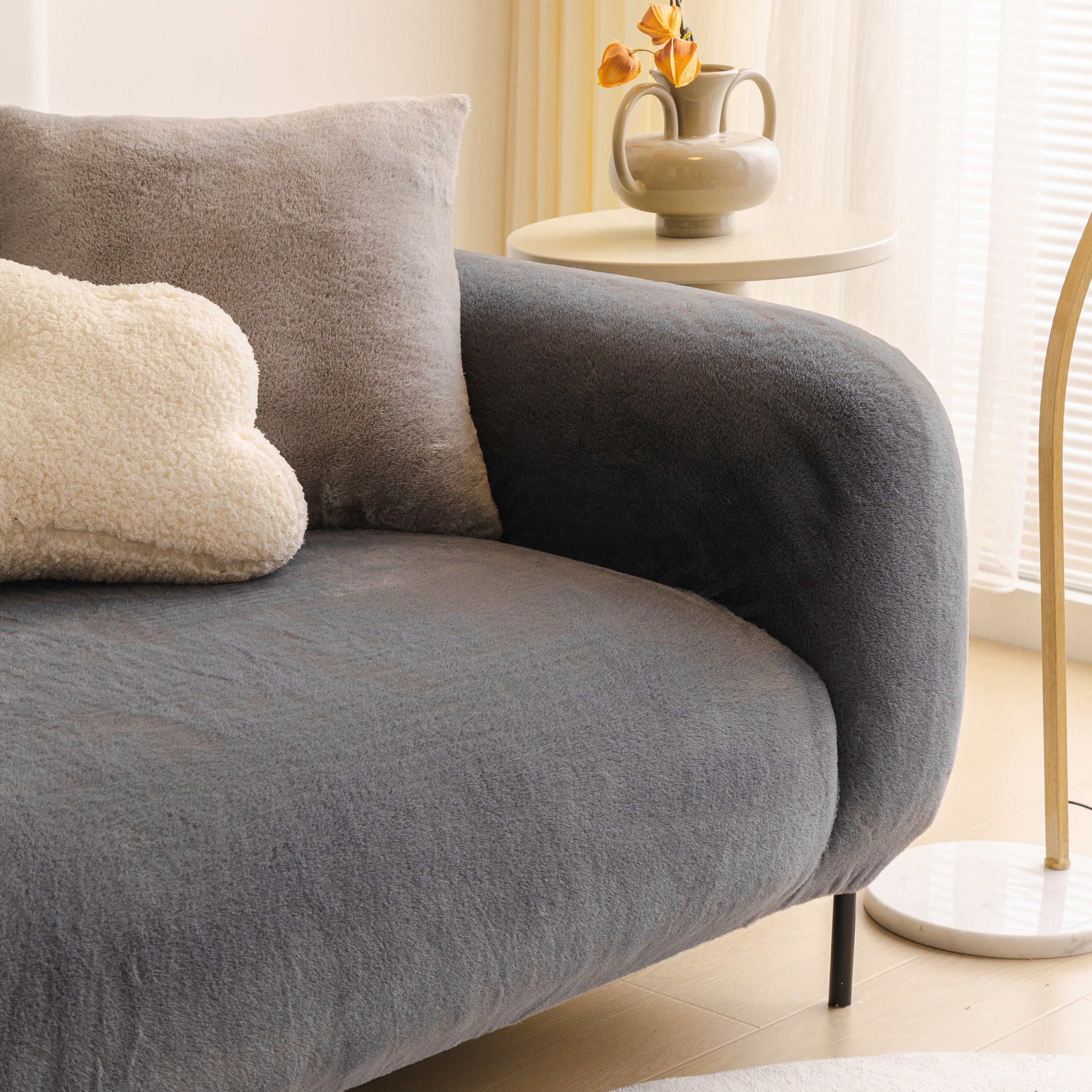 Soft Plush Warm Sofa Cover Stretchable Cozy Velvet Couch Protector for Fall & Winter - Image 151