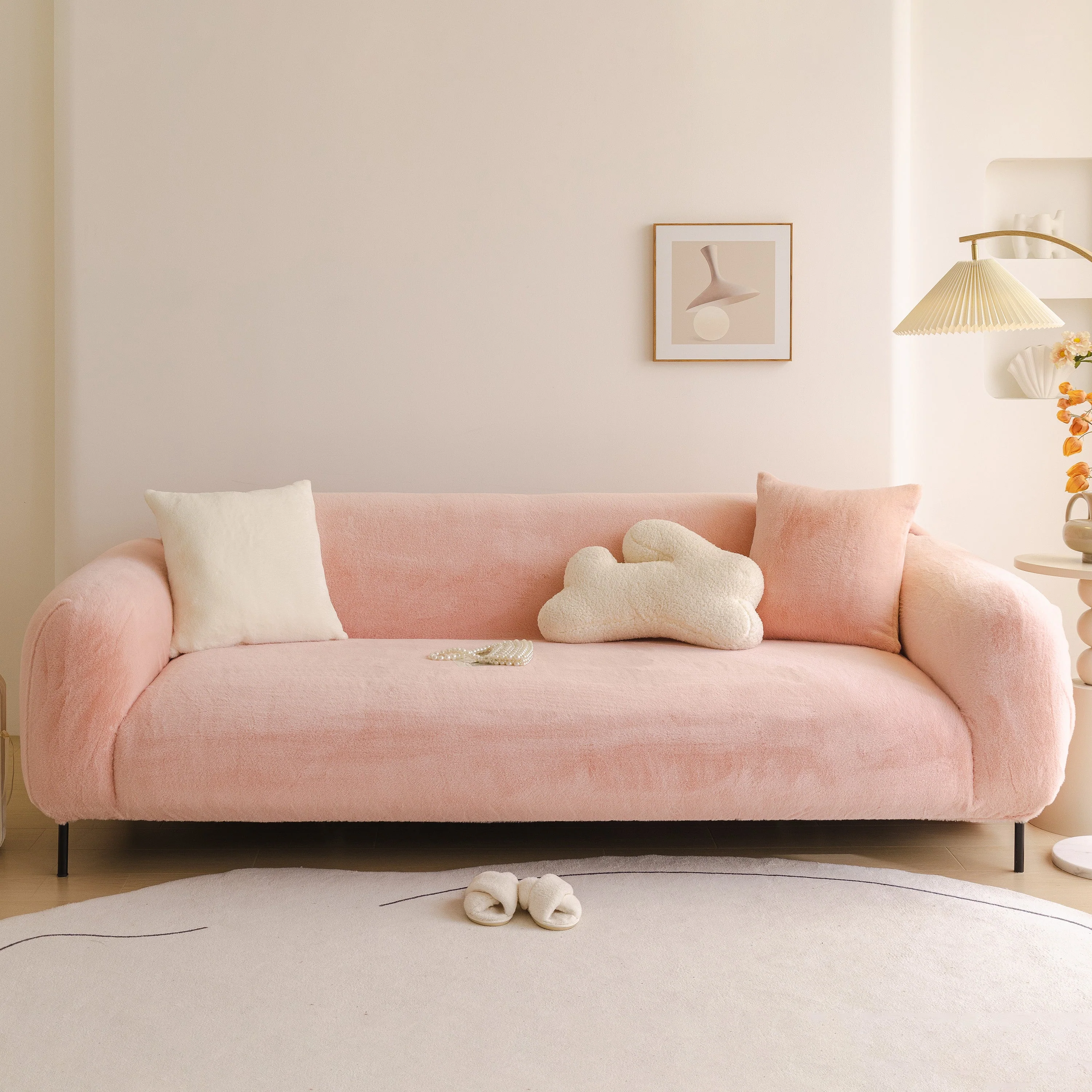 Soft Plush Warm Sofa Cover Stretchable Cozy Velvet Couch Protector for Fall & Winter - Image 2