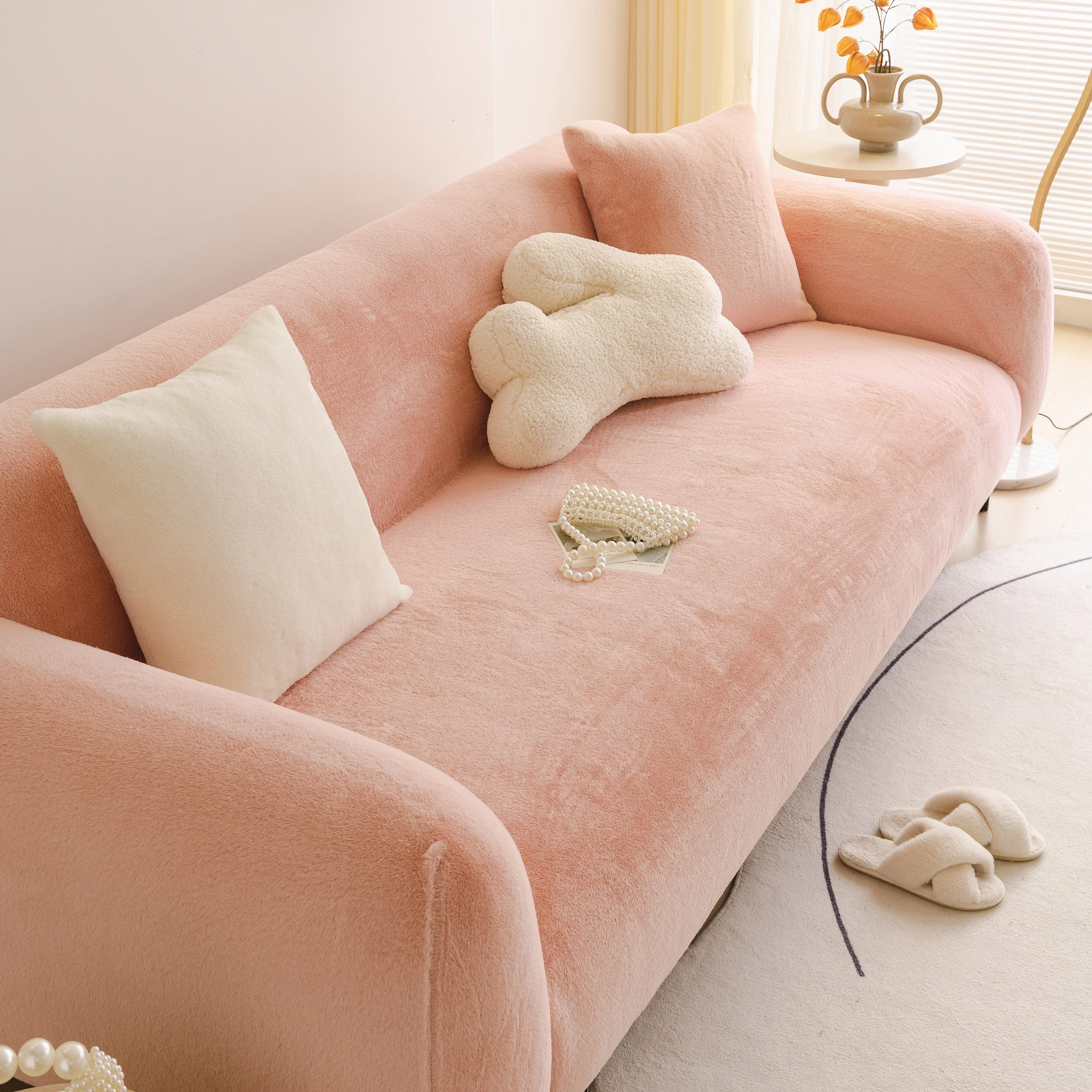 Soft Plush Warm Sofa Cover Stretchable Cozy Velvet Couch Protector for Fall & Winter - Image 23