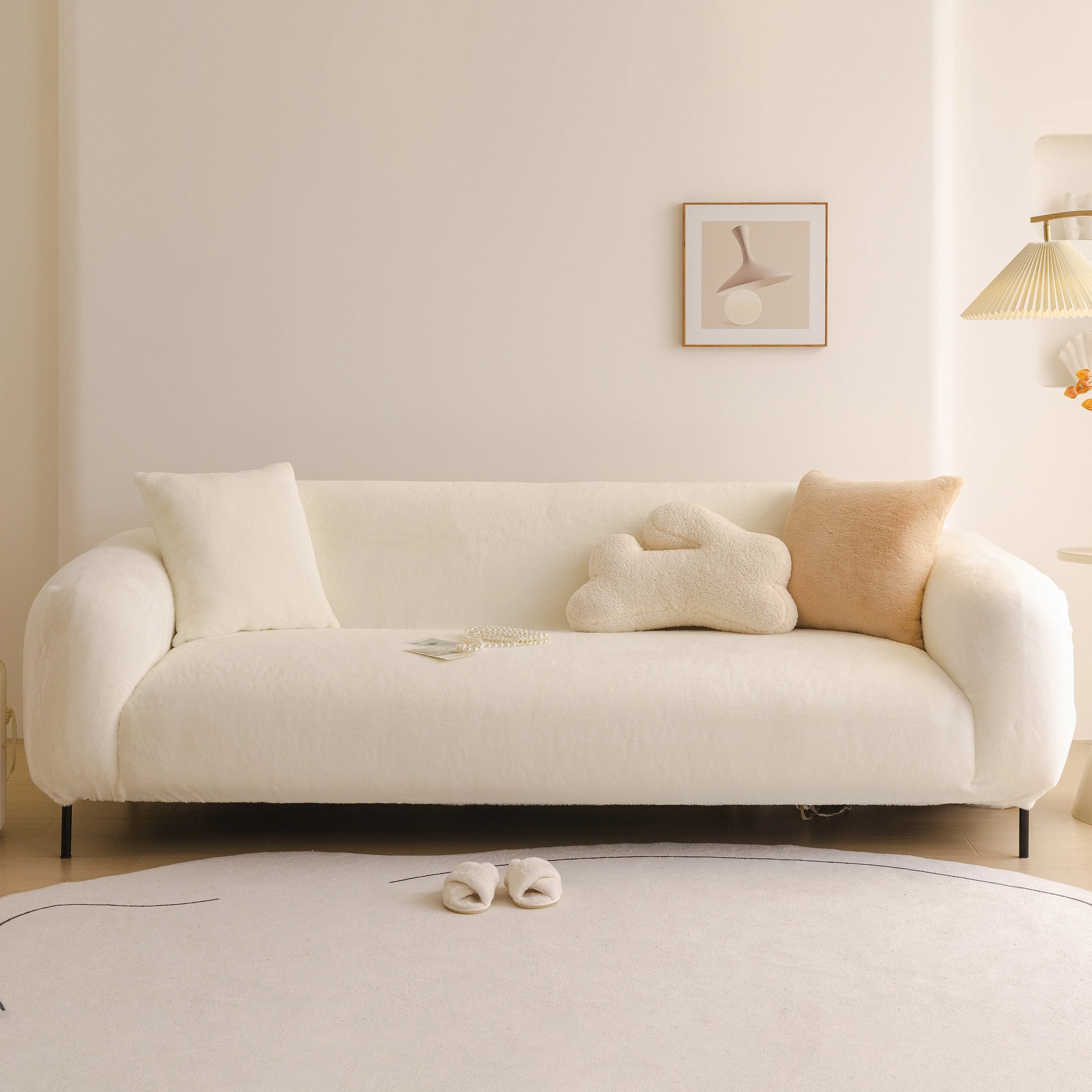 Soft Plush Warm Sofa Cover Stretchable Cozy Velvet Couch Protector for Fall & Winter - Image 35