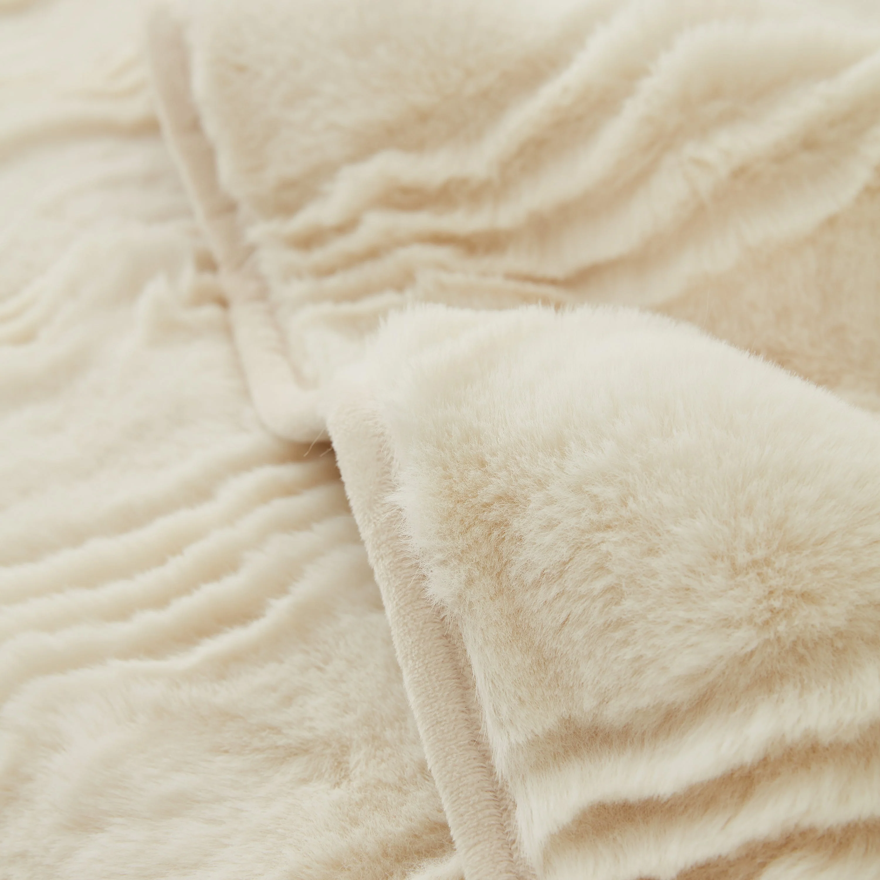 Soft Thick Faux Fur Sofa Cover Stripe Fluffy Fuzzy Non-Slip Washable Couch Covers - Image 8