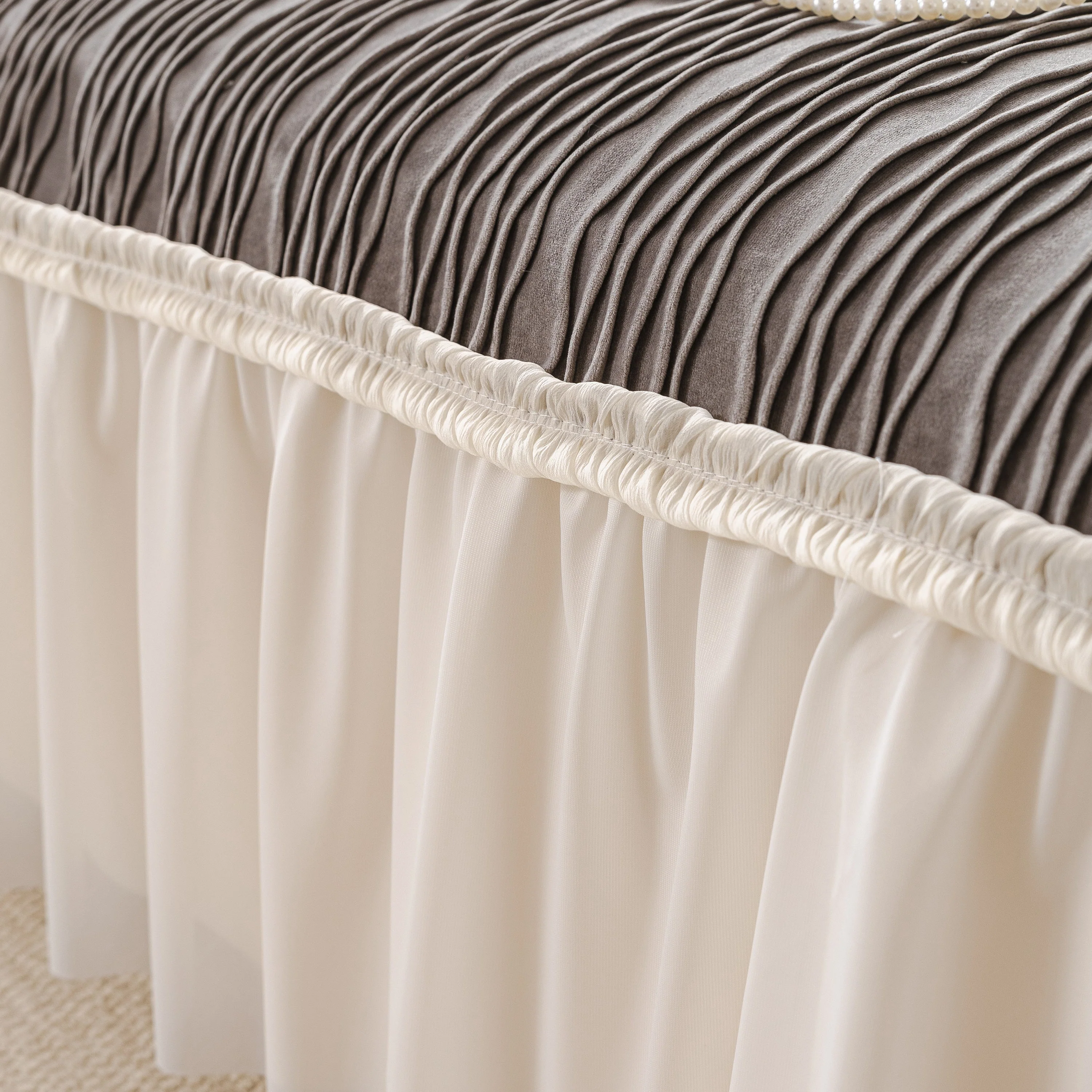 Soft Warm Flannel Couch Cover Throw Blanket with French Flounce, Beautiful Furniture Throws for Sofas - Image 108