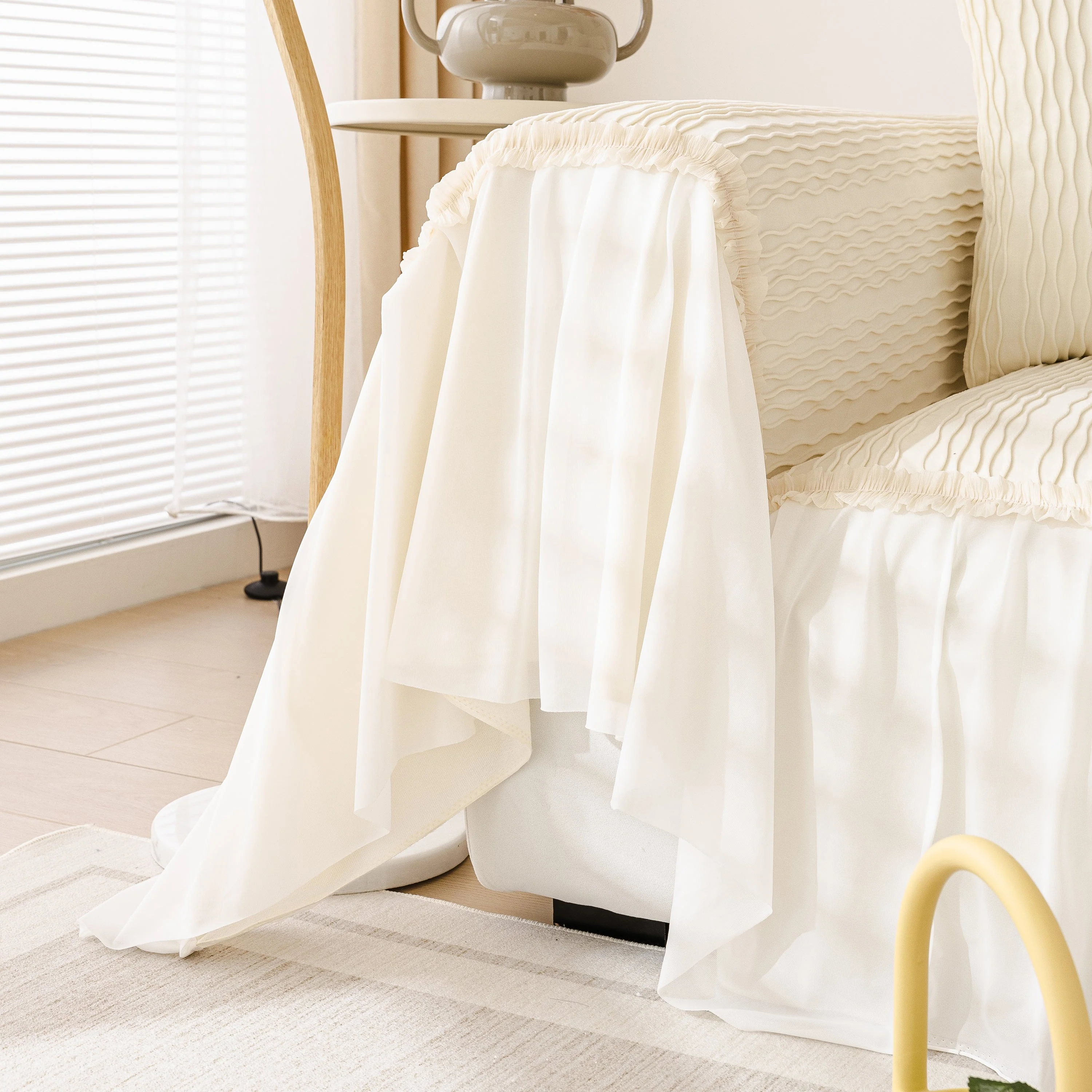 Soft Warm Flannel Couch Cover Throw Blanket with French Flounce, Beautiful Furniture Throws for Sofas - Image 36