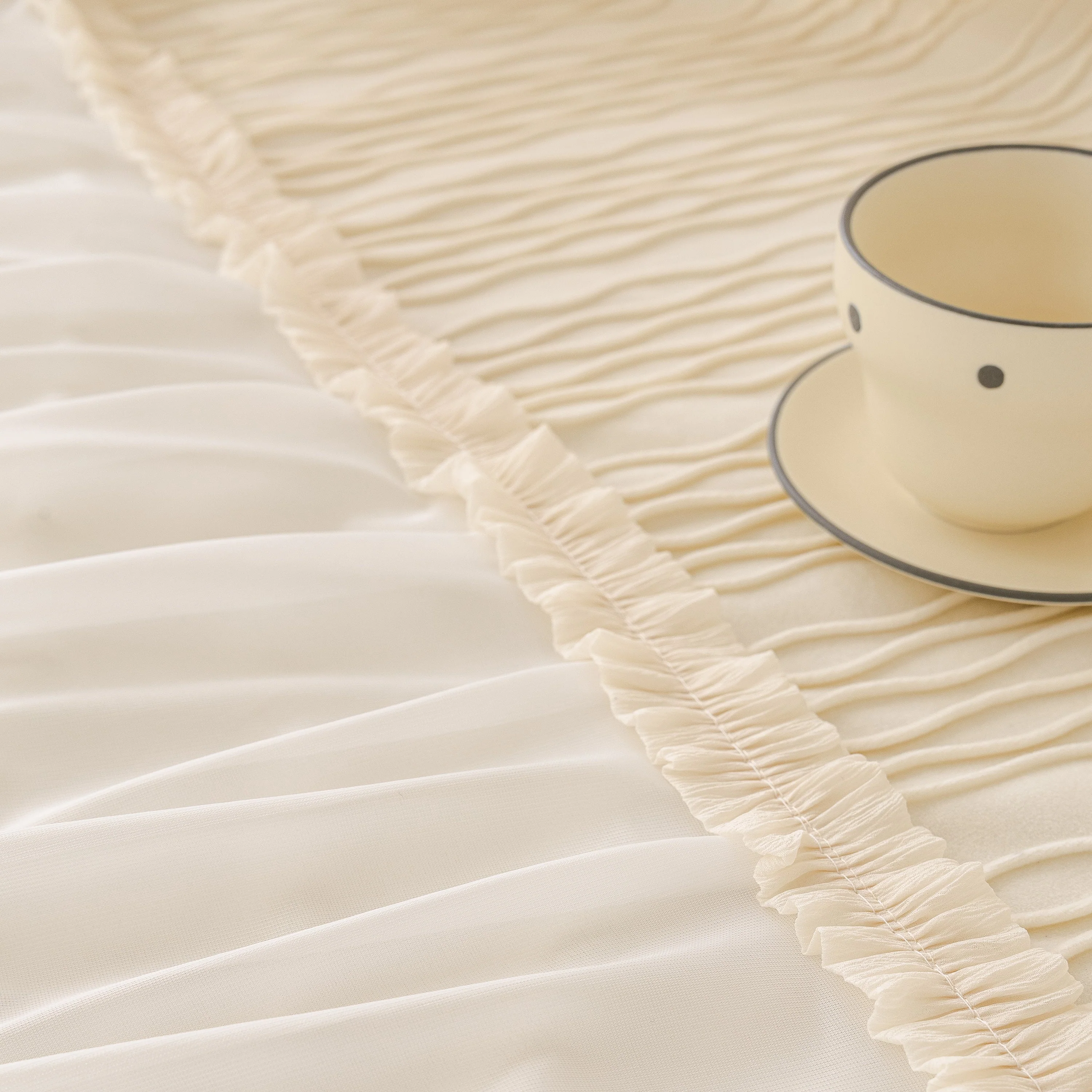 Soft Warm Flannel Couch Cover Throw Blanket with French Flounce, Beautiful Furniture Throws for Sofas - Image 6