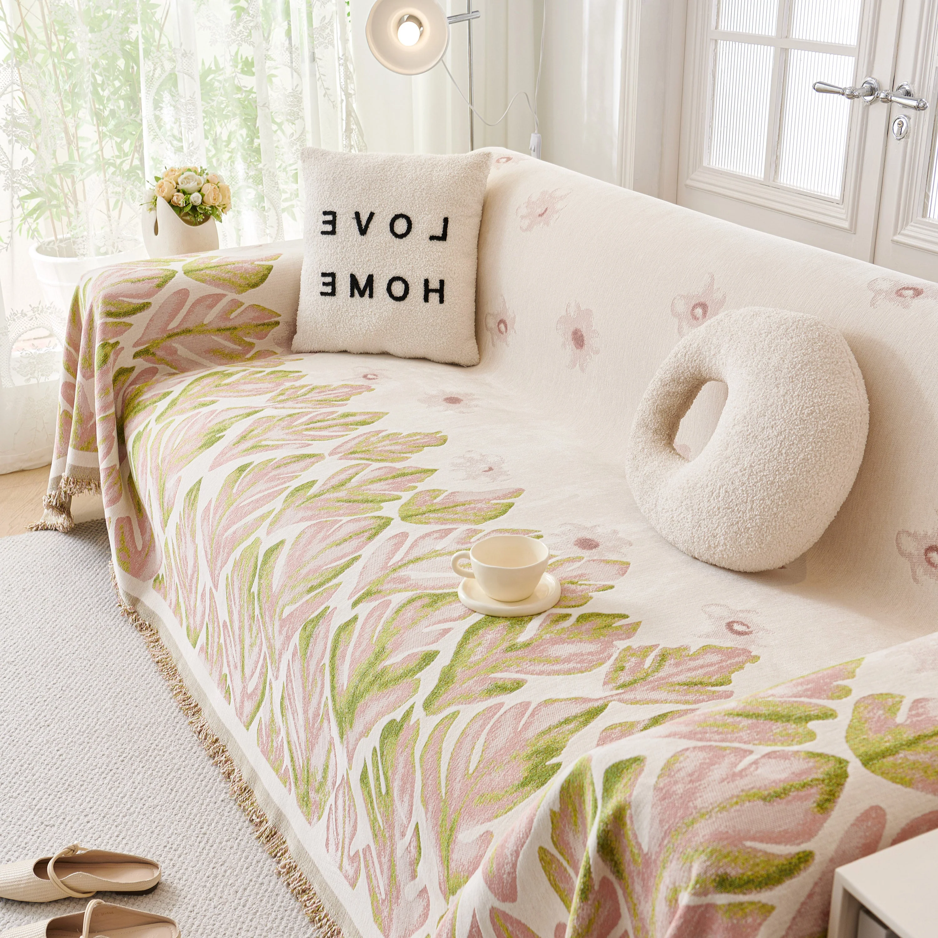 Soft Woven Leaf Couch Blanket, Pet-friendly Sectional Sofa Slipcover For Cats Dogs - Image 10