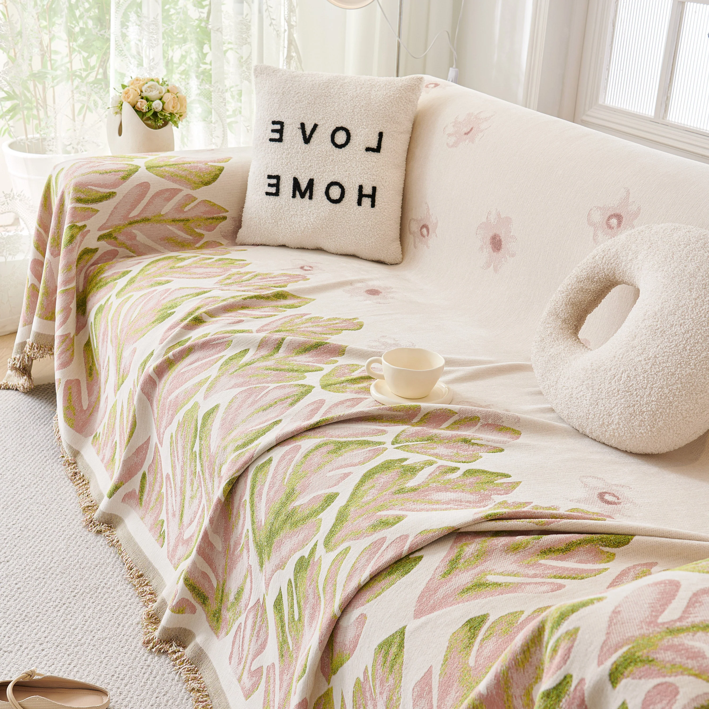 Soft Woven Leaf Couch Blanket, Pet-friendly Sectional Sofa Slipcover For Cats Dogs - Image 13