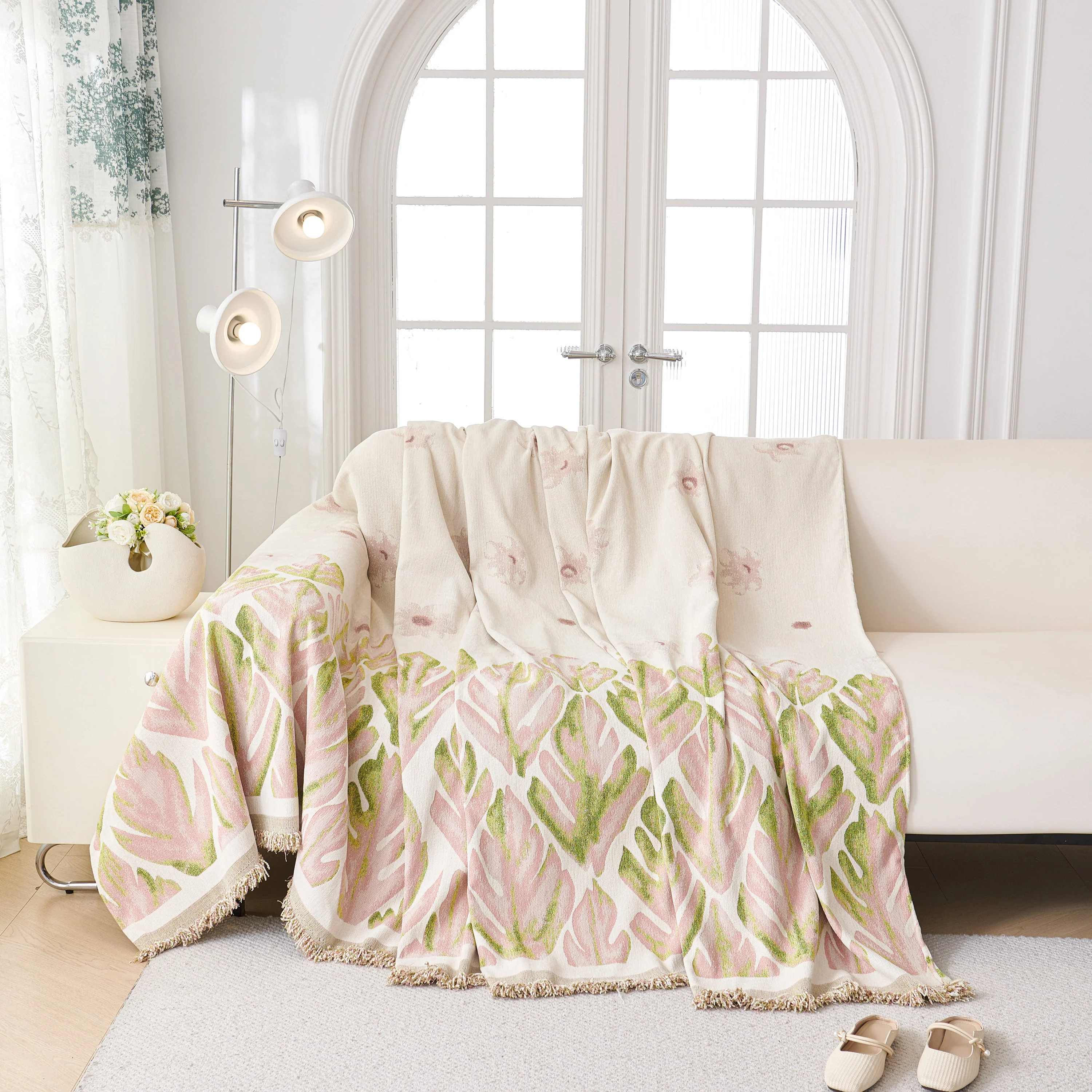 Soft Woven Leaf Couch Blanket, Pet-friendly Sectional Sofa Slipcover For Cats Dogs - Image 16