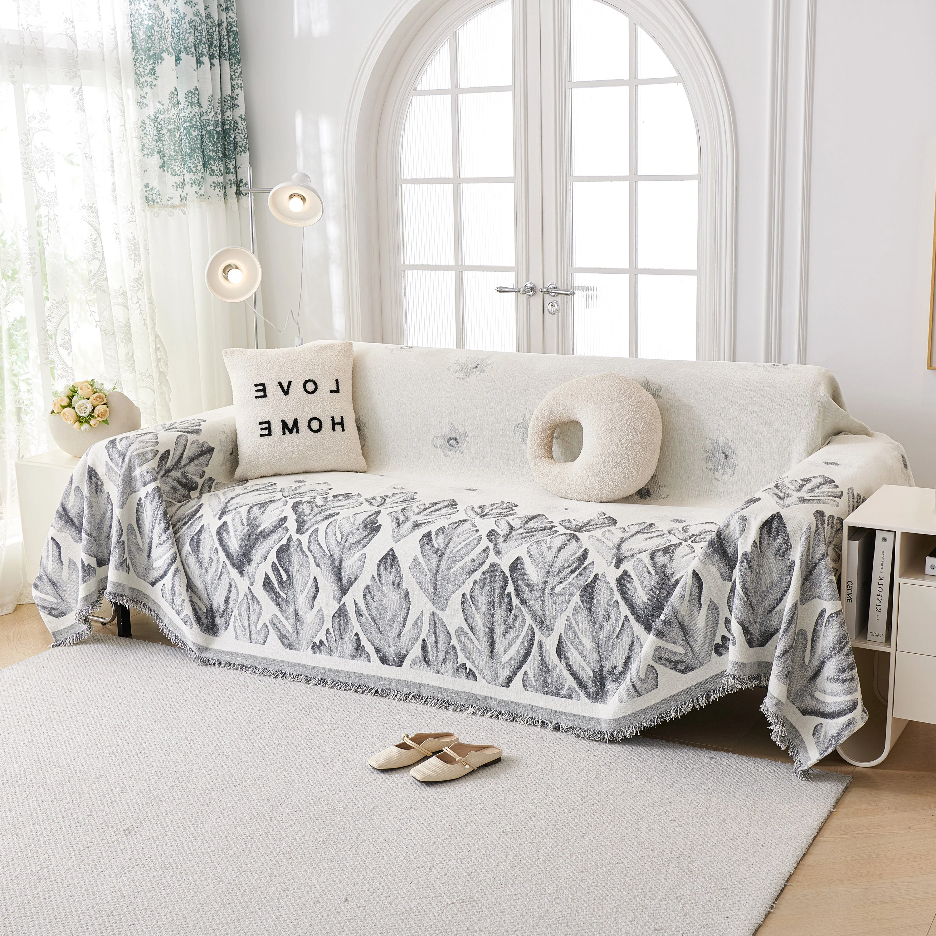 Soft Woven Leaf Couch Blanket, Pet-friendly Sectional Sofa Slipcover For Cats Dogs - Image 25