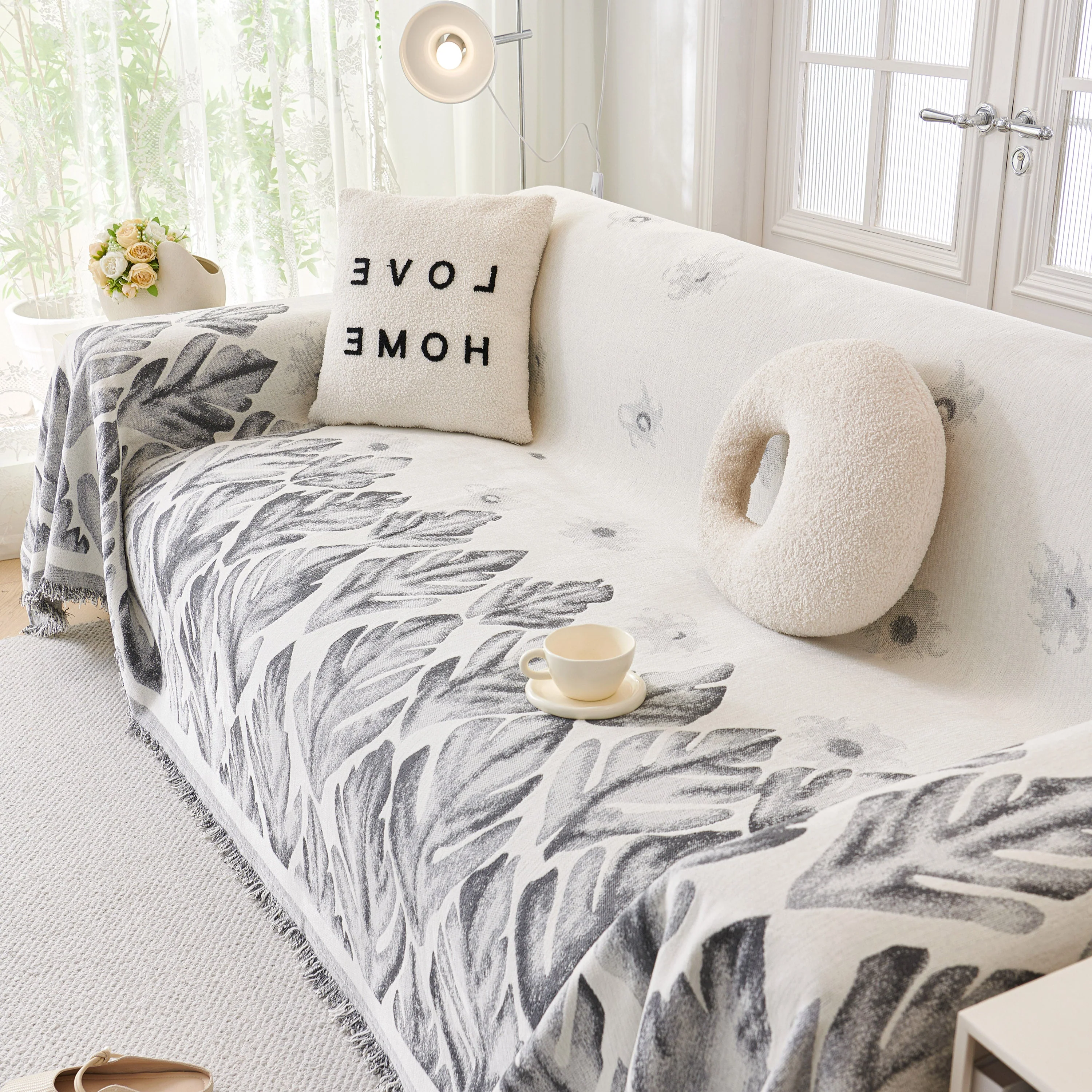 Soft Woven Leaf Couch Blanket, Pet-friendly Sectional Sofa Slipcover For Cats Dogs - Image 32