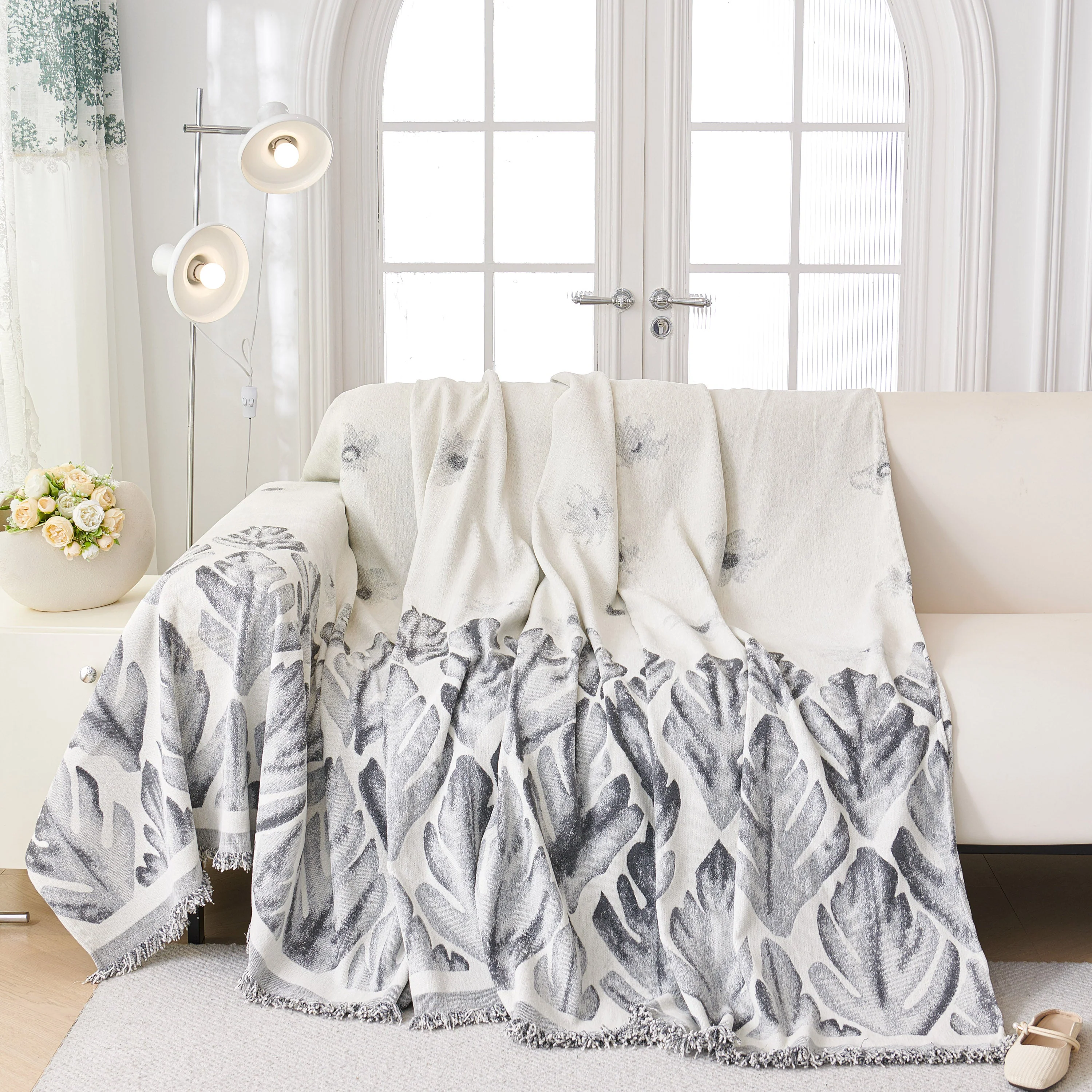Soft Woven Leaf Couch Blanket, Pet-friendly Sectional Sofa Slipcover For Cats Dogs - Image 38