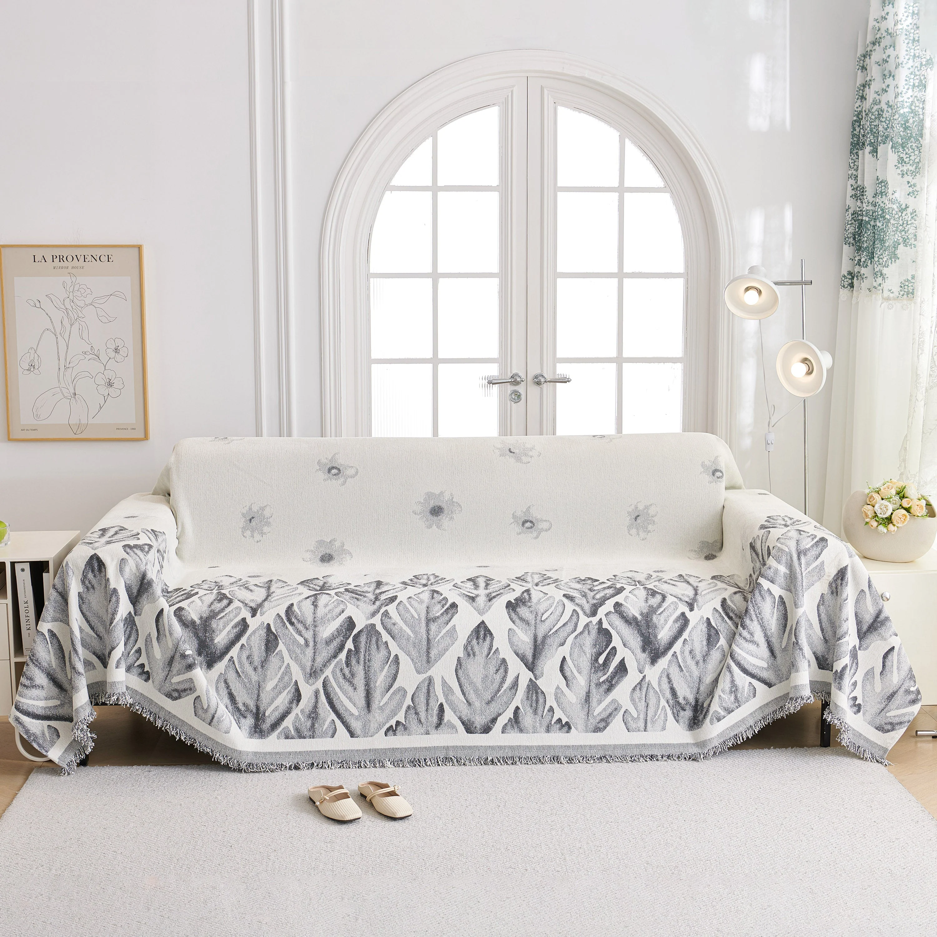 Soft Woven Leaf Couch Blanket, Pet-friendly Sectional Sofa Slipcover For Cats Dogs - Image 43