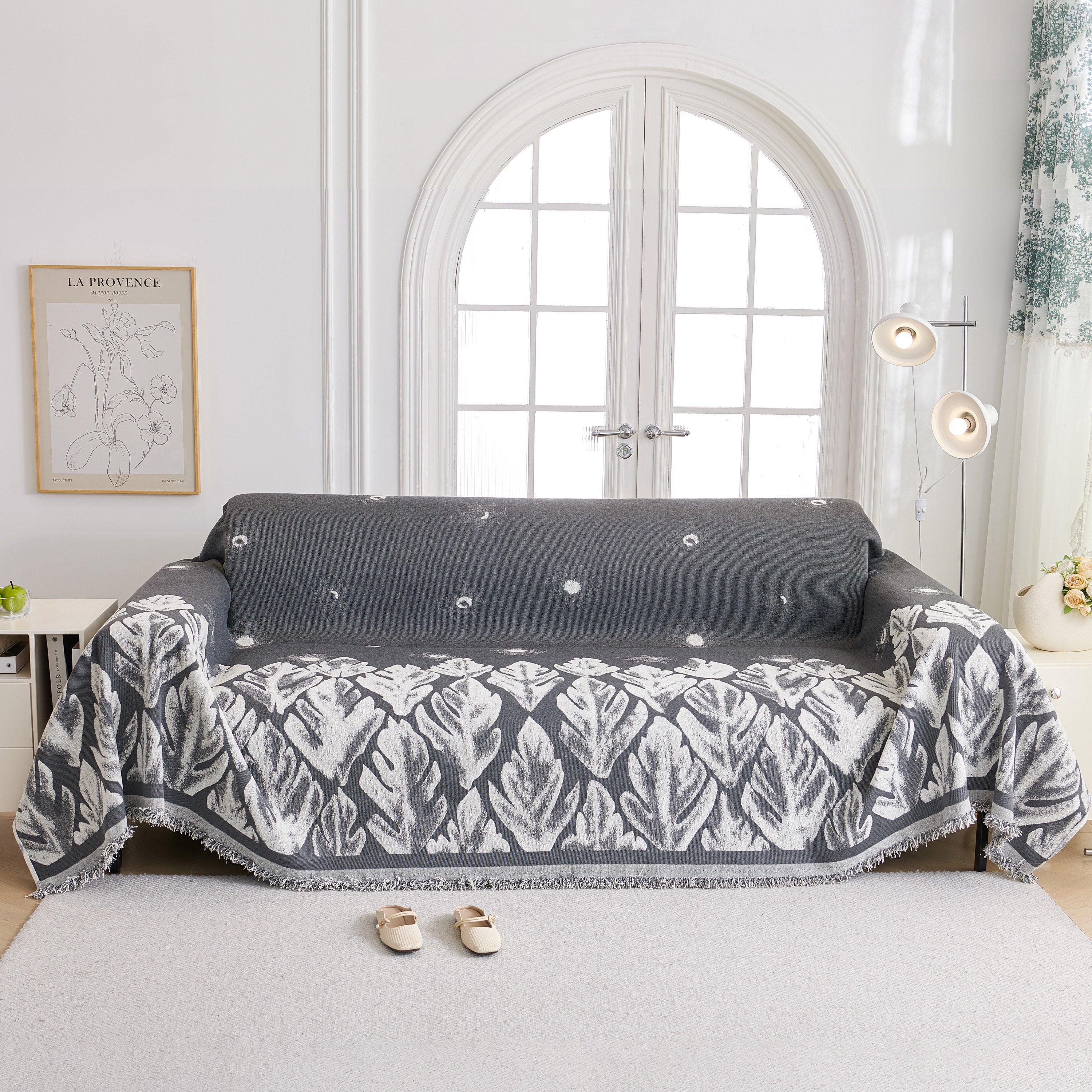 Soft Woven Leaf Couch Blanket, Pet-friendly Sectional Sofa Slipcover For Cats Dogs - Image 44