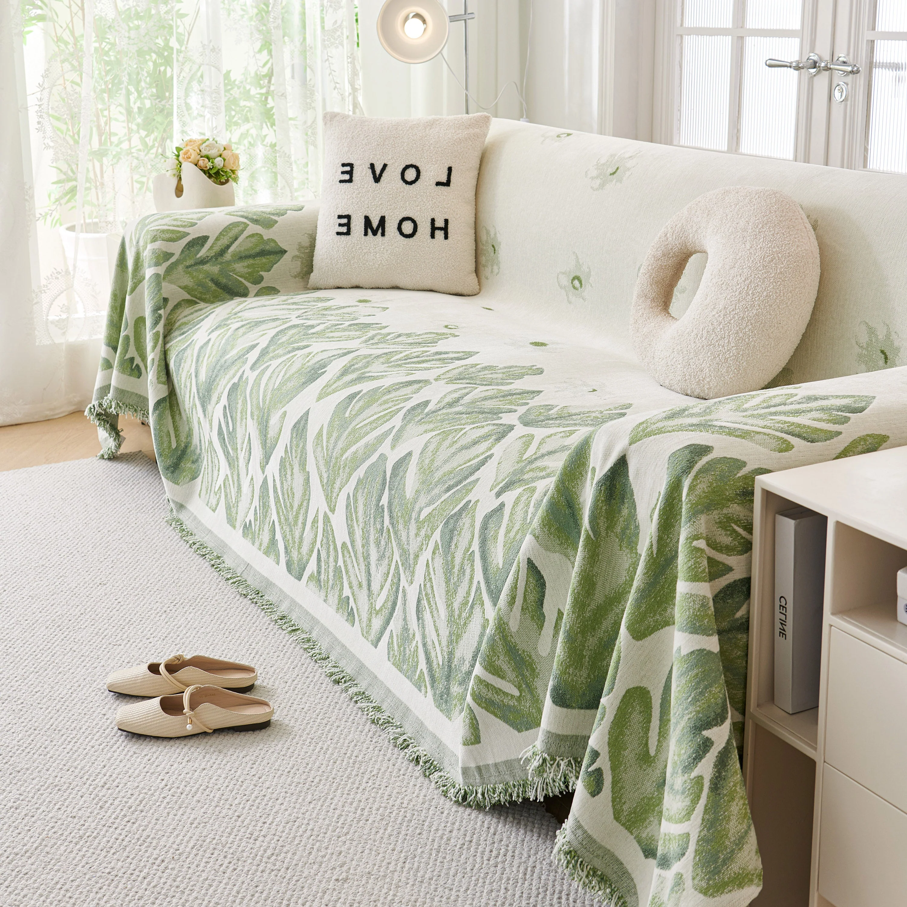 Soft Woven Leaf Couch Blanket, Pet-friendly Sectional Sofa Slipcover For Cats Dogs - Image 51